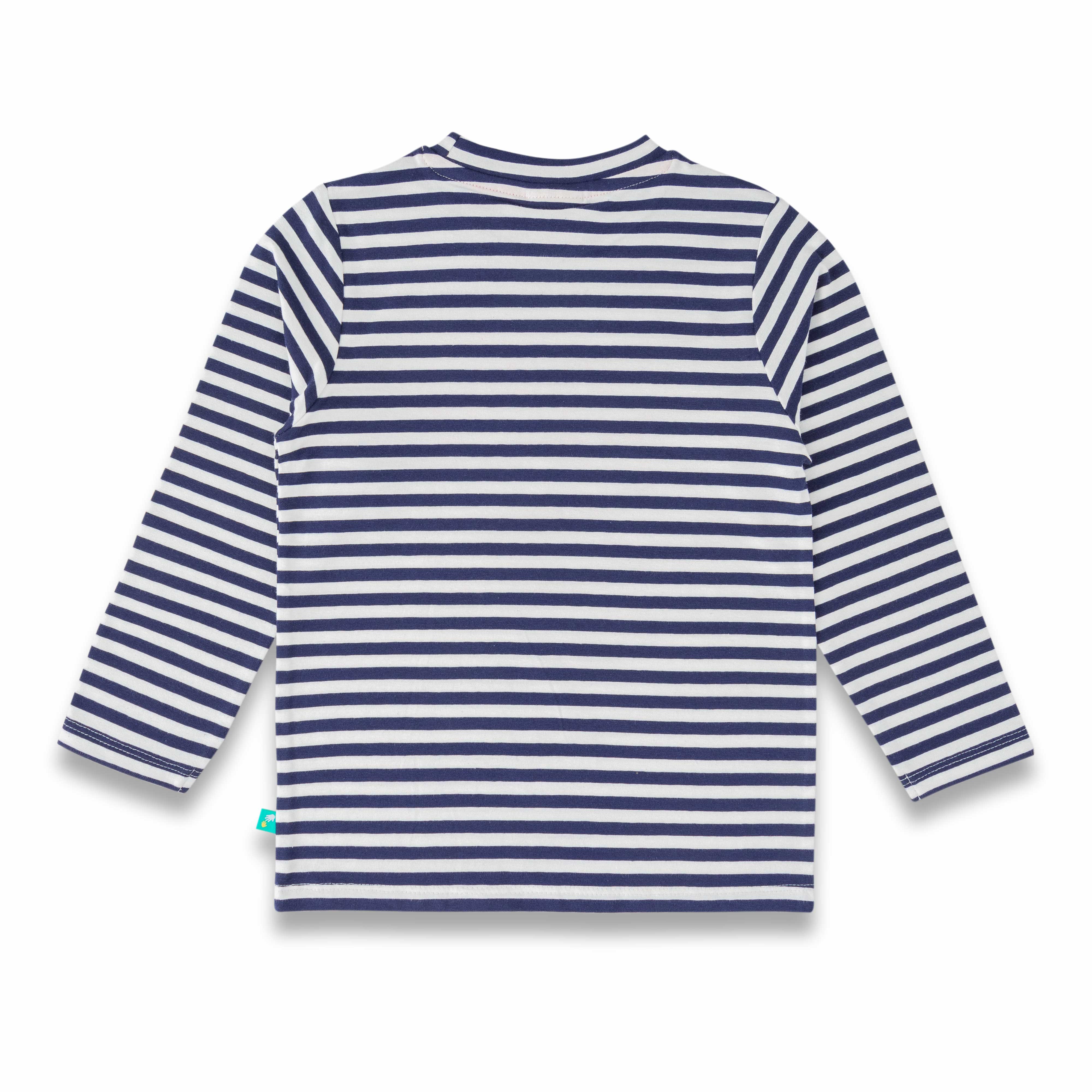 Baby Boys Striped  Graphic Printed Full Sleeve T Shirt