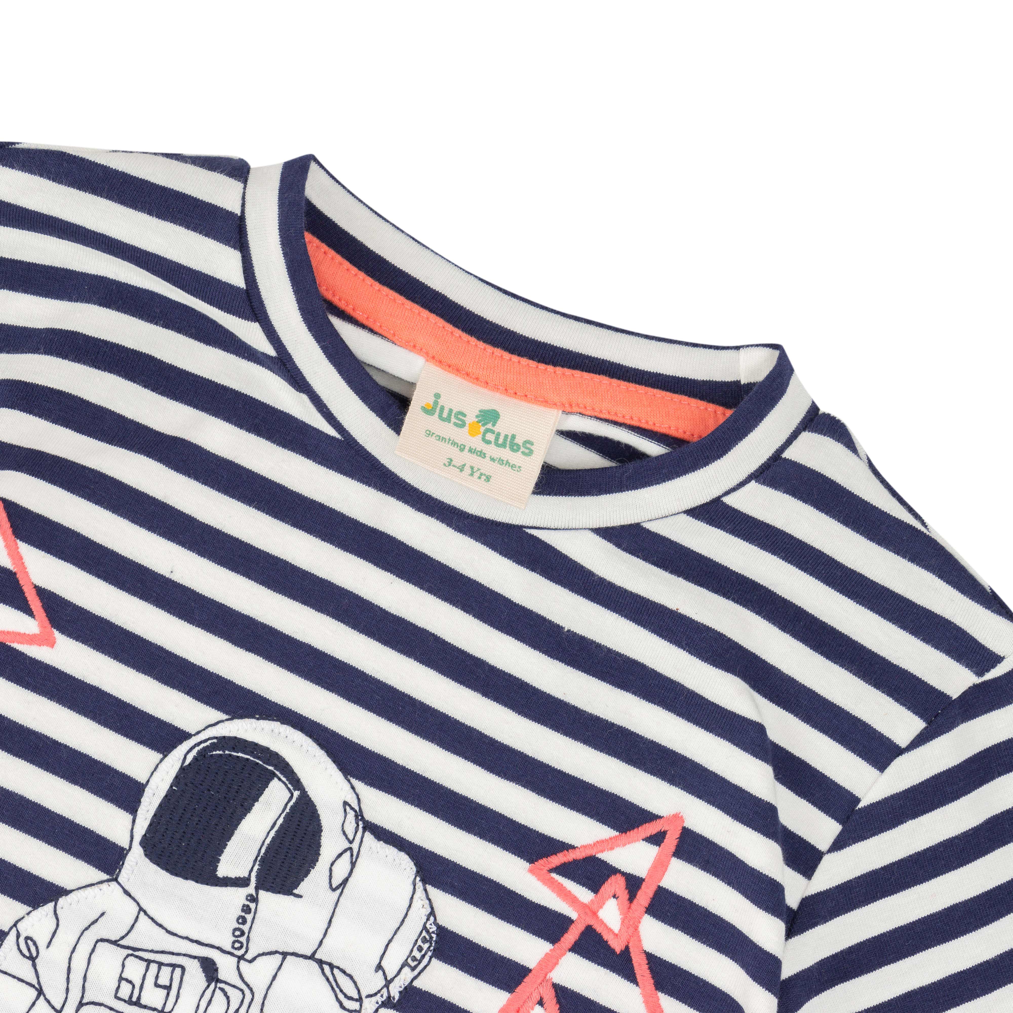 Baby Boys Striped  Graphic Printed Full Sleeve T Shirt