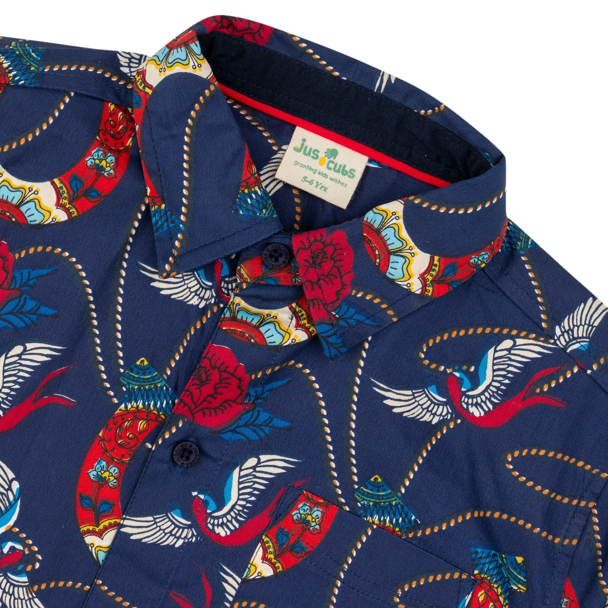 "Navy Printed Full-Sleeve Shirt – Stylish Button-Down for Baby Boys"