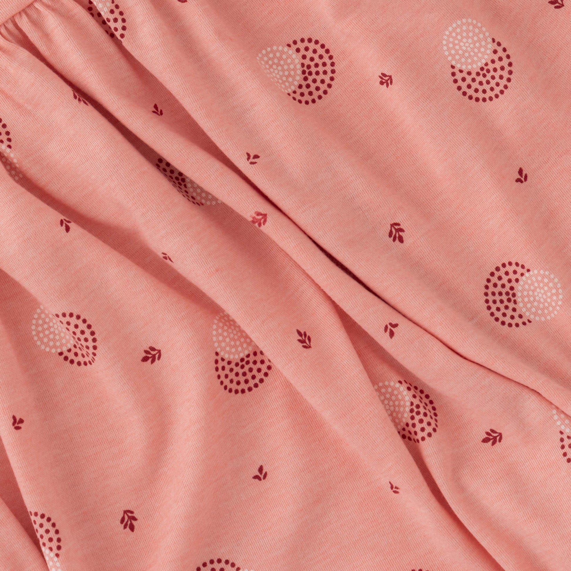 Girls' Blush Pink Dress with Peter Pan Collar & Dotted Moon Print