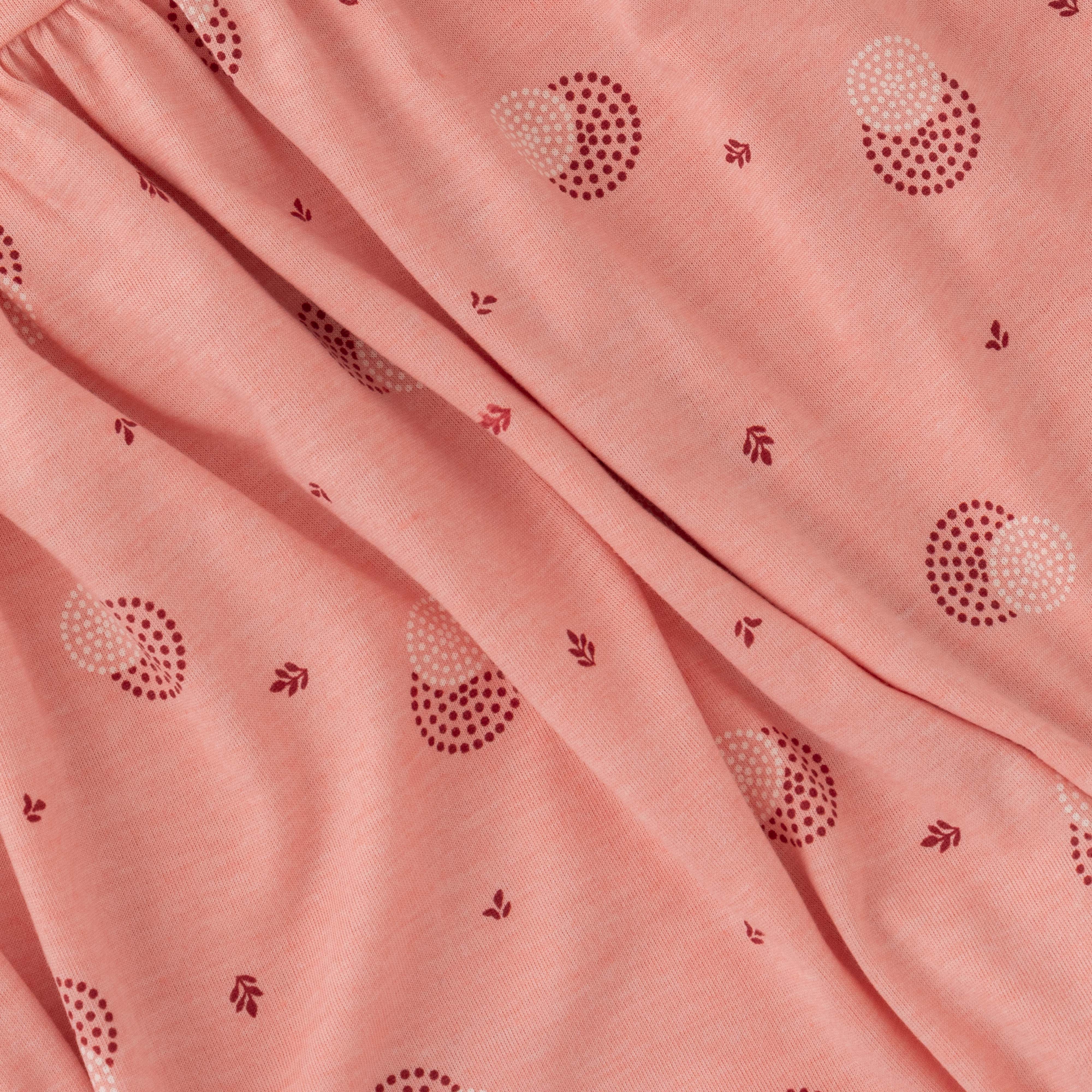 Girls' Blush Pink Dress with Peter Pan Collar & Dotted Moon Print