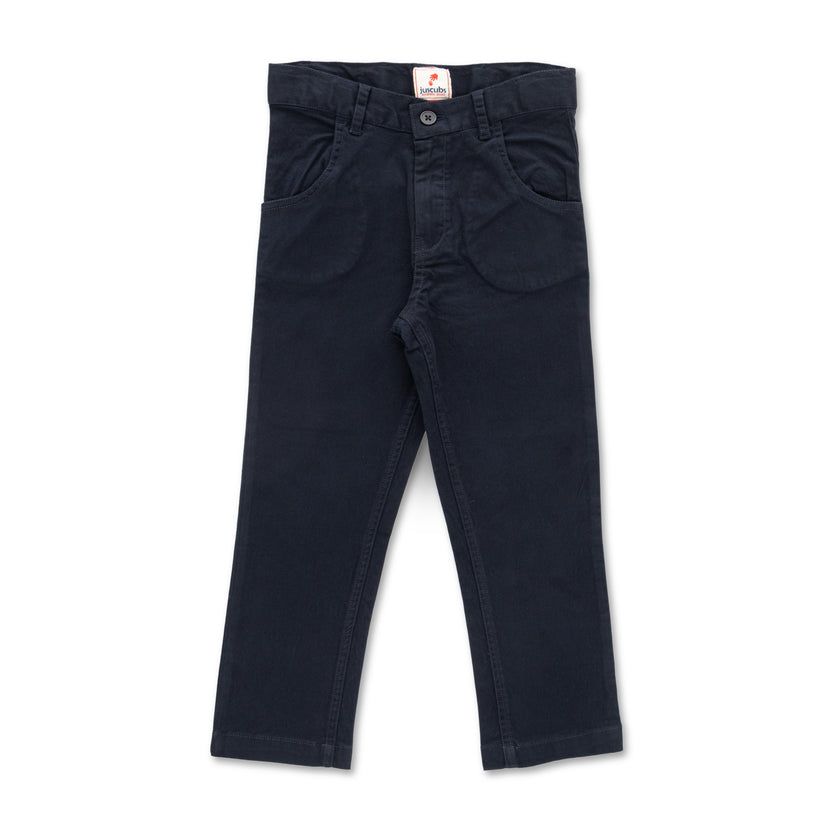 Boys' Navy Blue Cotton Chino Pants