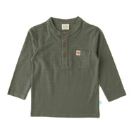 Boys' Ribbed Henley Long-Sleeve T-Shirt with Pocket