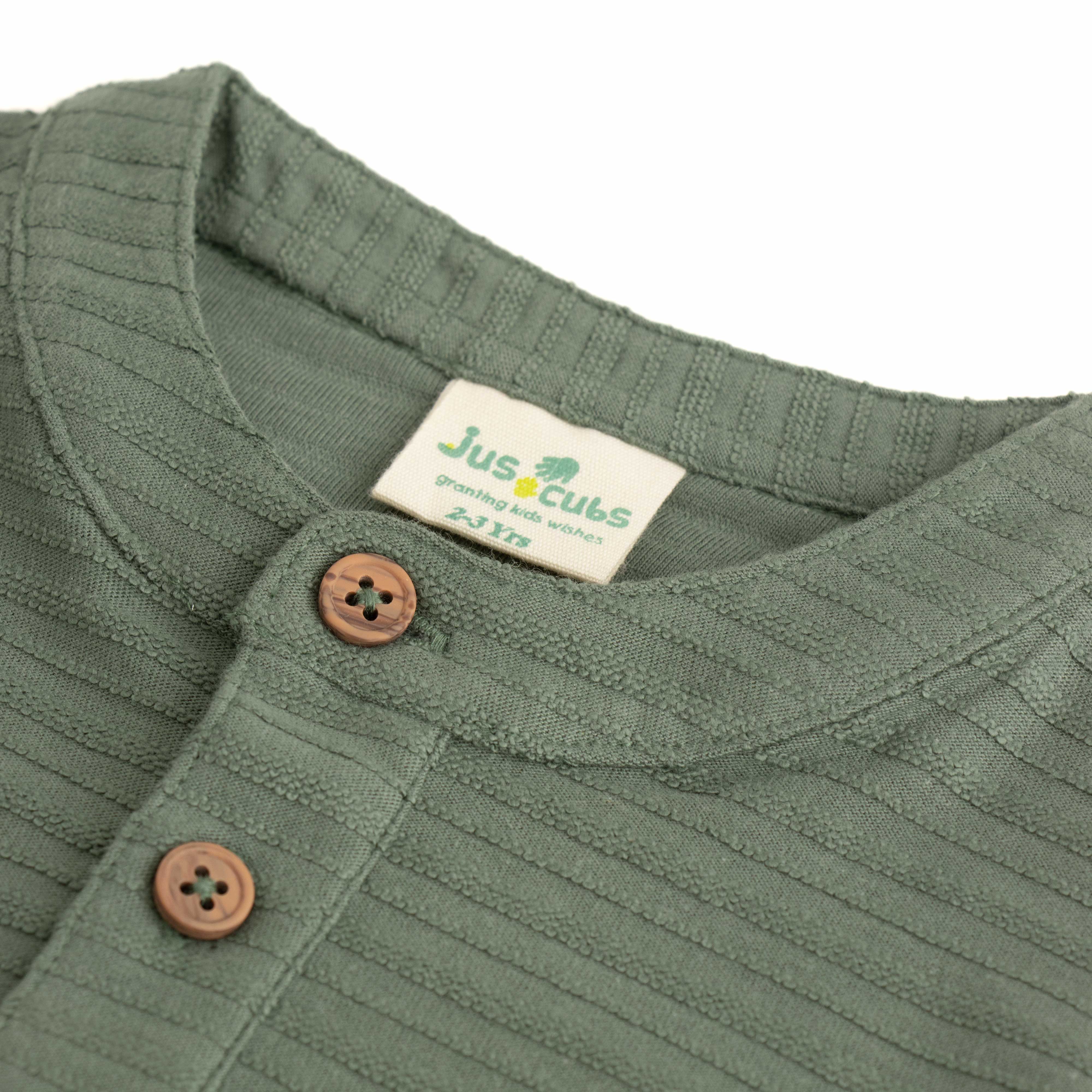 Boys' Ribbed Henley Long-Sleeve T-Shirt with Pocket