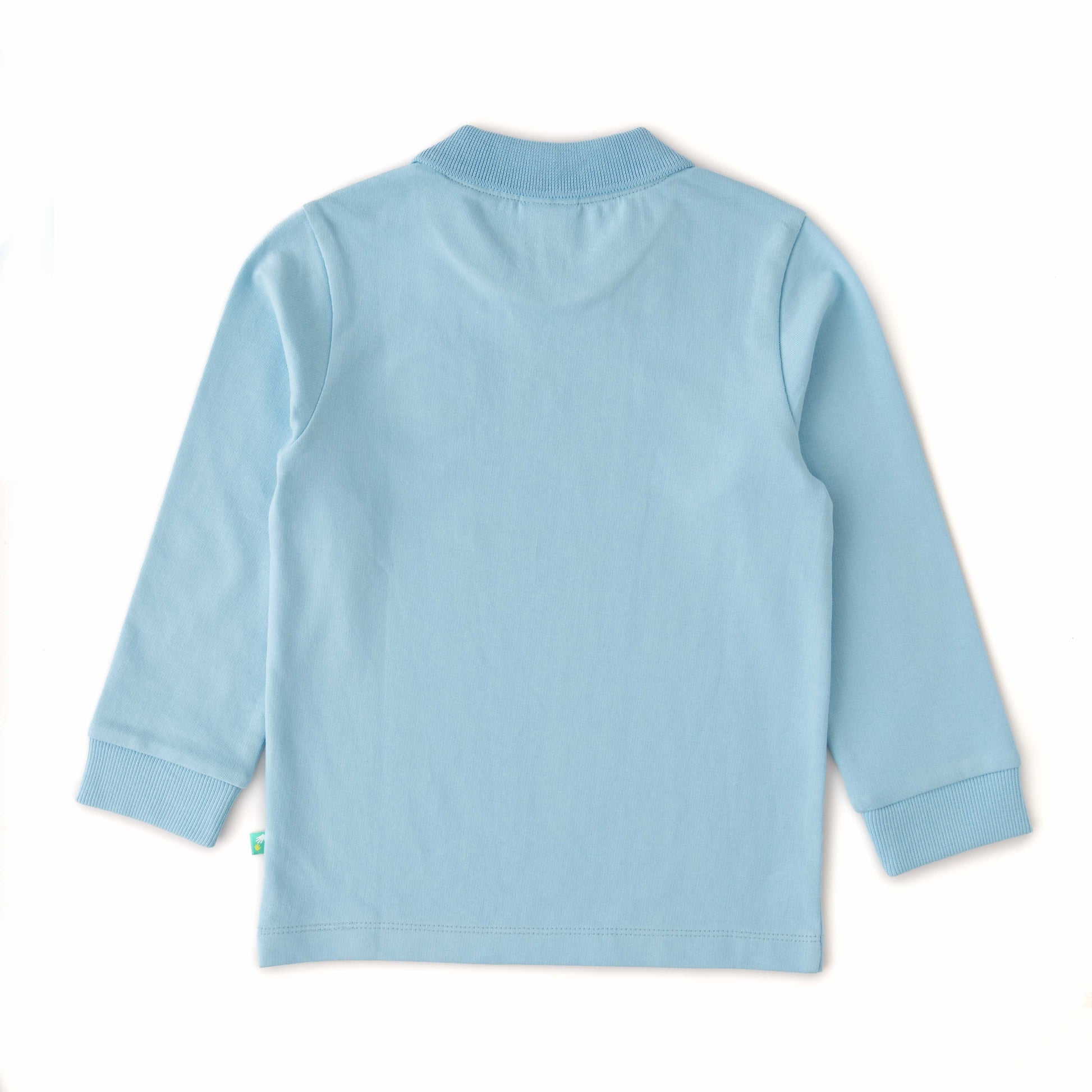 Boys' Light Blue Long Sleeve T-Shirt with Sport Badge Detail