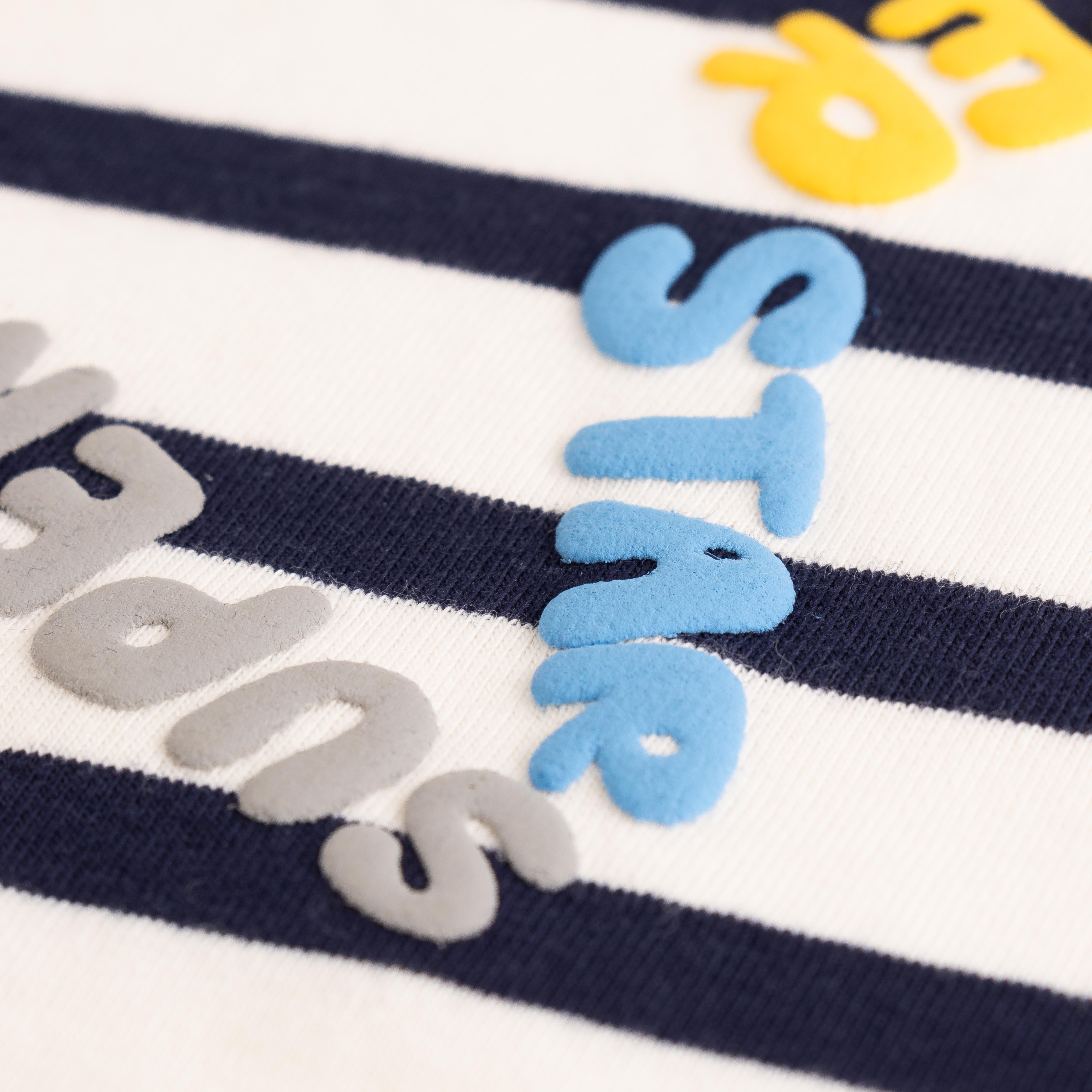 Boys' Striped Long-Sleeve T-Shirt with Superstar Print