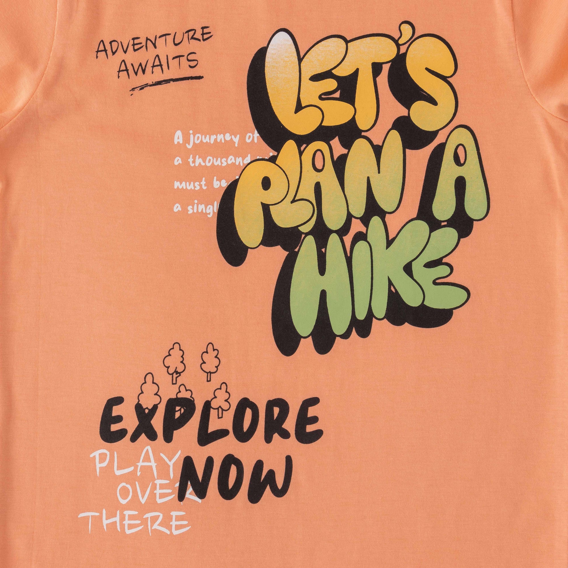 Boys' Peach "Let's Plan a Hike" Adventure Printed Long Sleeve T-Shirt