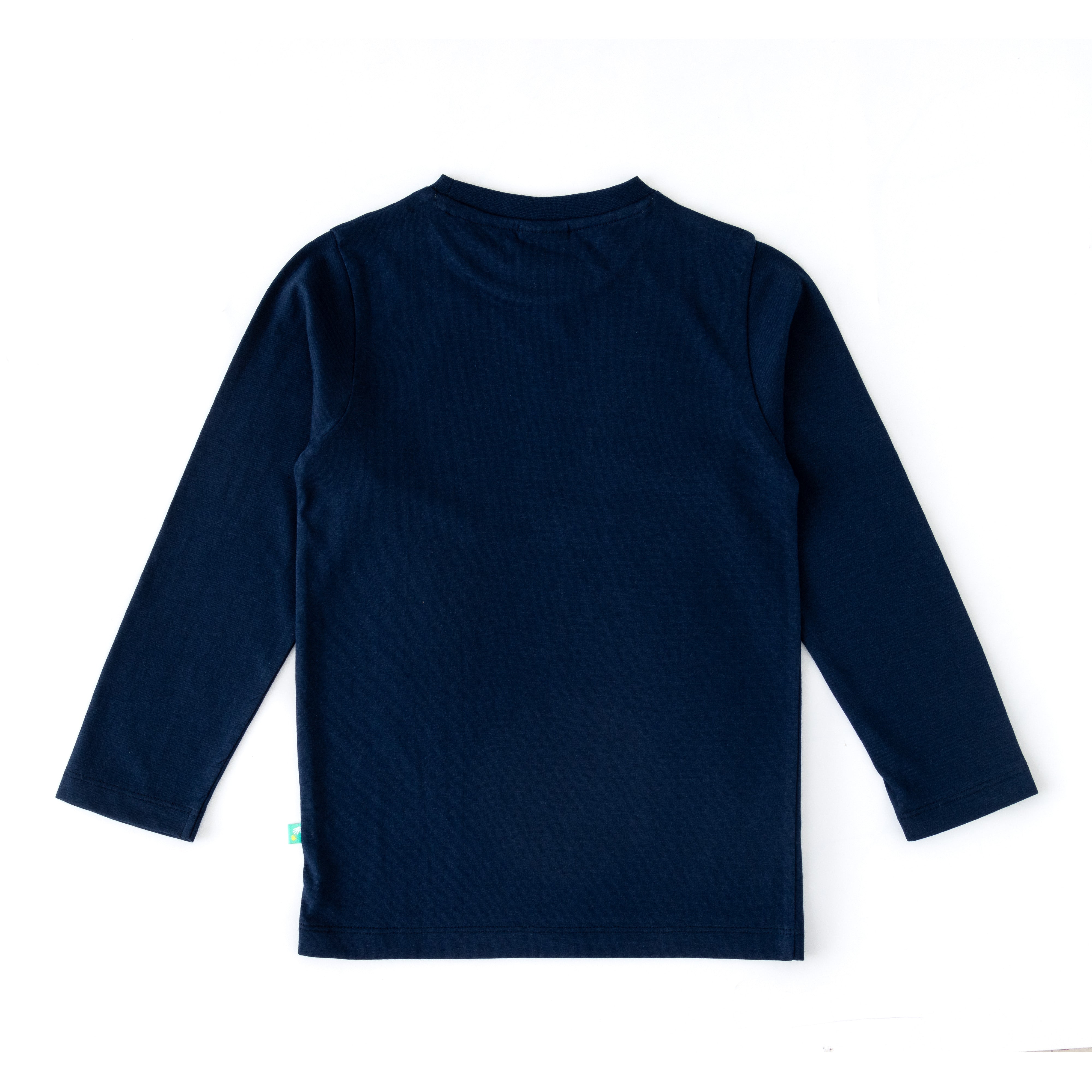 Boys' Navy Blue "Hardcore Gamer" Printed Long Sleeve T-Shirt
