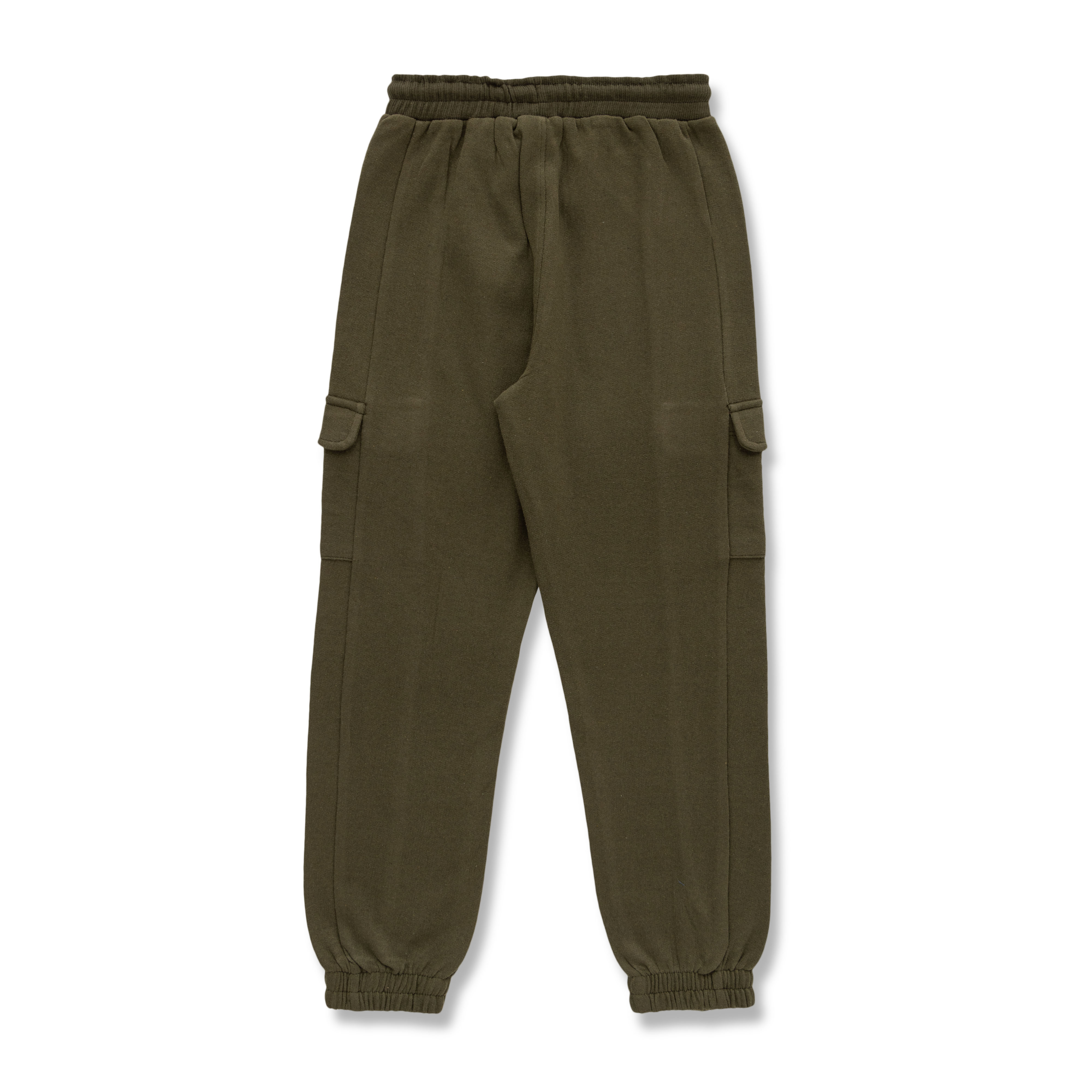 "Boys' Cargo Jogger Pants with Elastic Cuffs – Olive Green"
