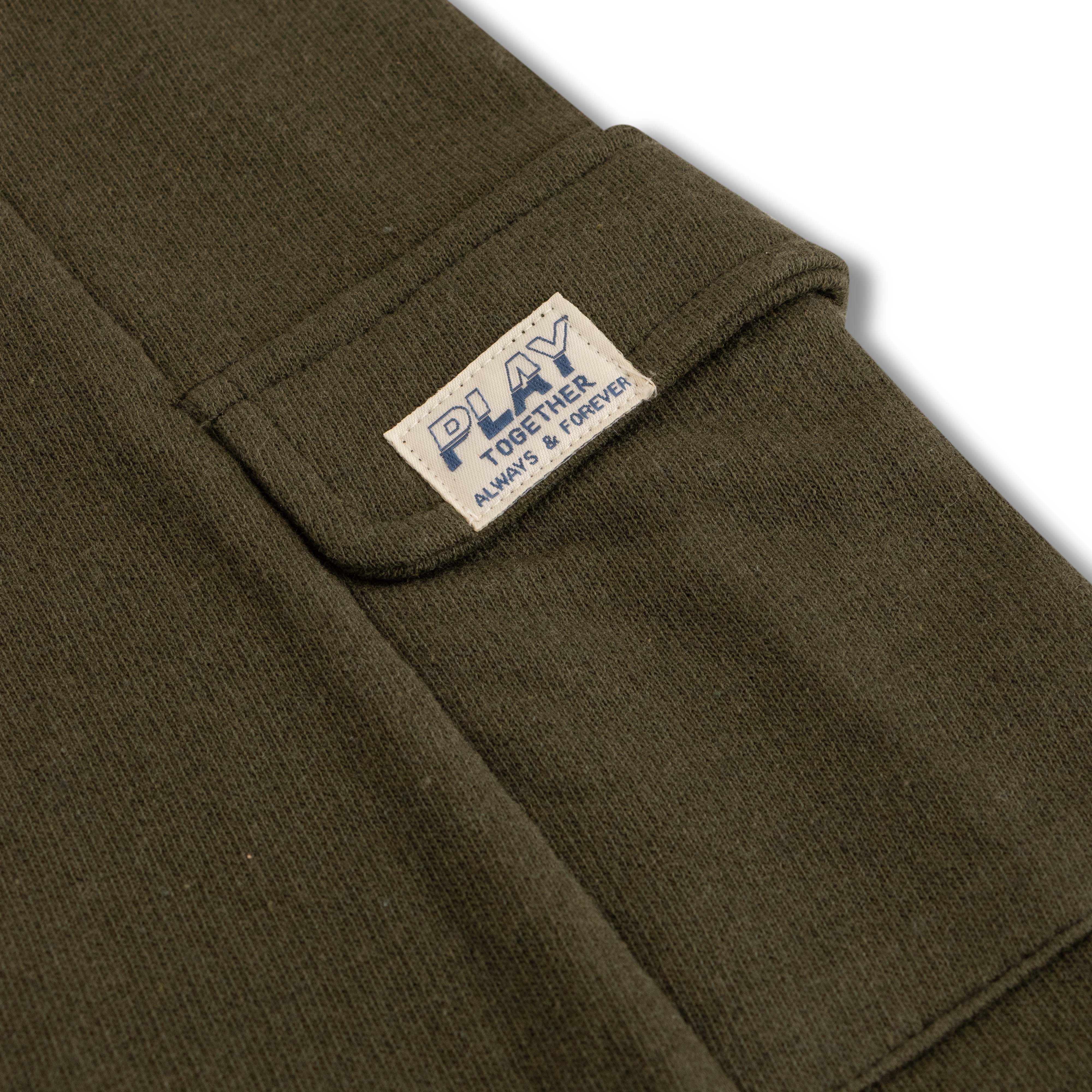 "Boys' Cargo Jogger Pants with Elastic Cuffs – Olive Green"