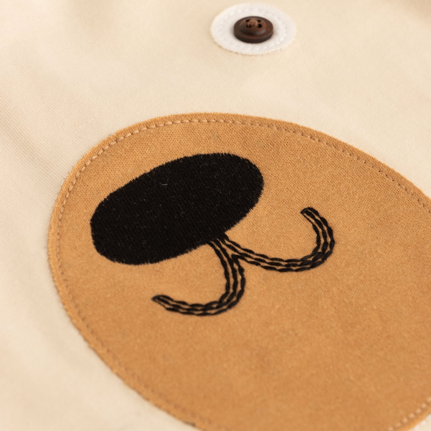 Boys' Beige Bear Face Long-Sleeve T-Shirt with 3D Ear Details