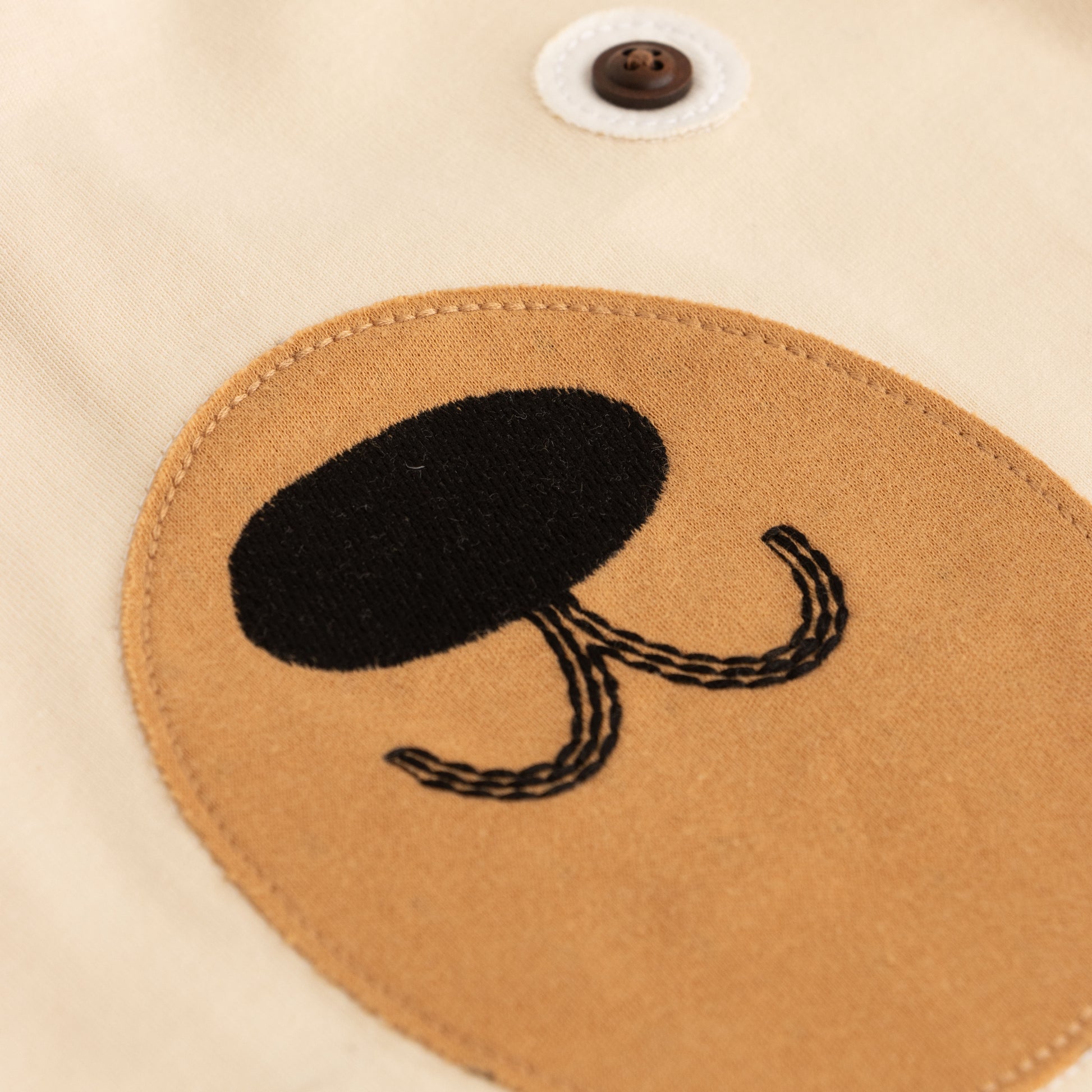 Boys' Beige Bear Face Long-Sleeve T-Shirt with 3D Ear Details