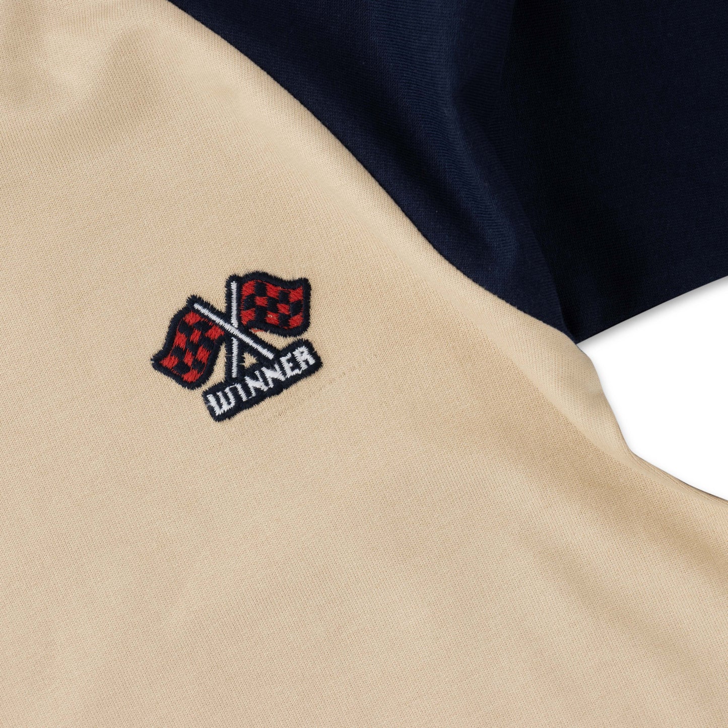 Boys' Color Embroidered Raglan Sweatshirt - Beige, Navy & Red