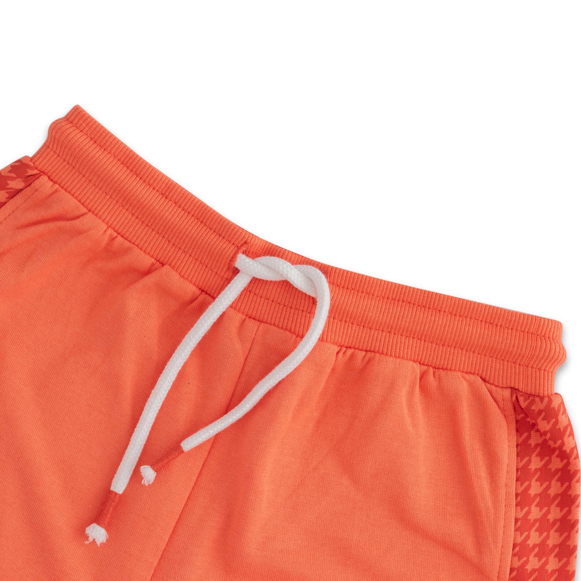 Boys Cargo Jogger Pants - Coral Orange with Side Pockets & Drawstring