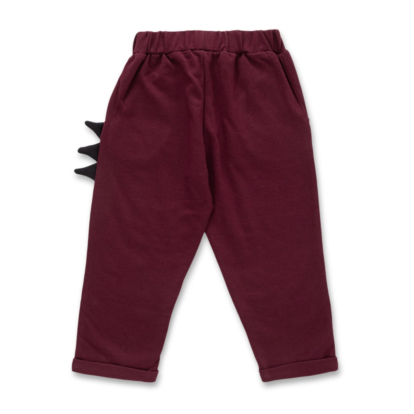 Juscubs Dino-Themed Jogger Pants - Maroon with Side Spikes