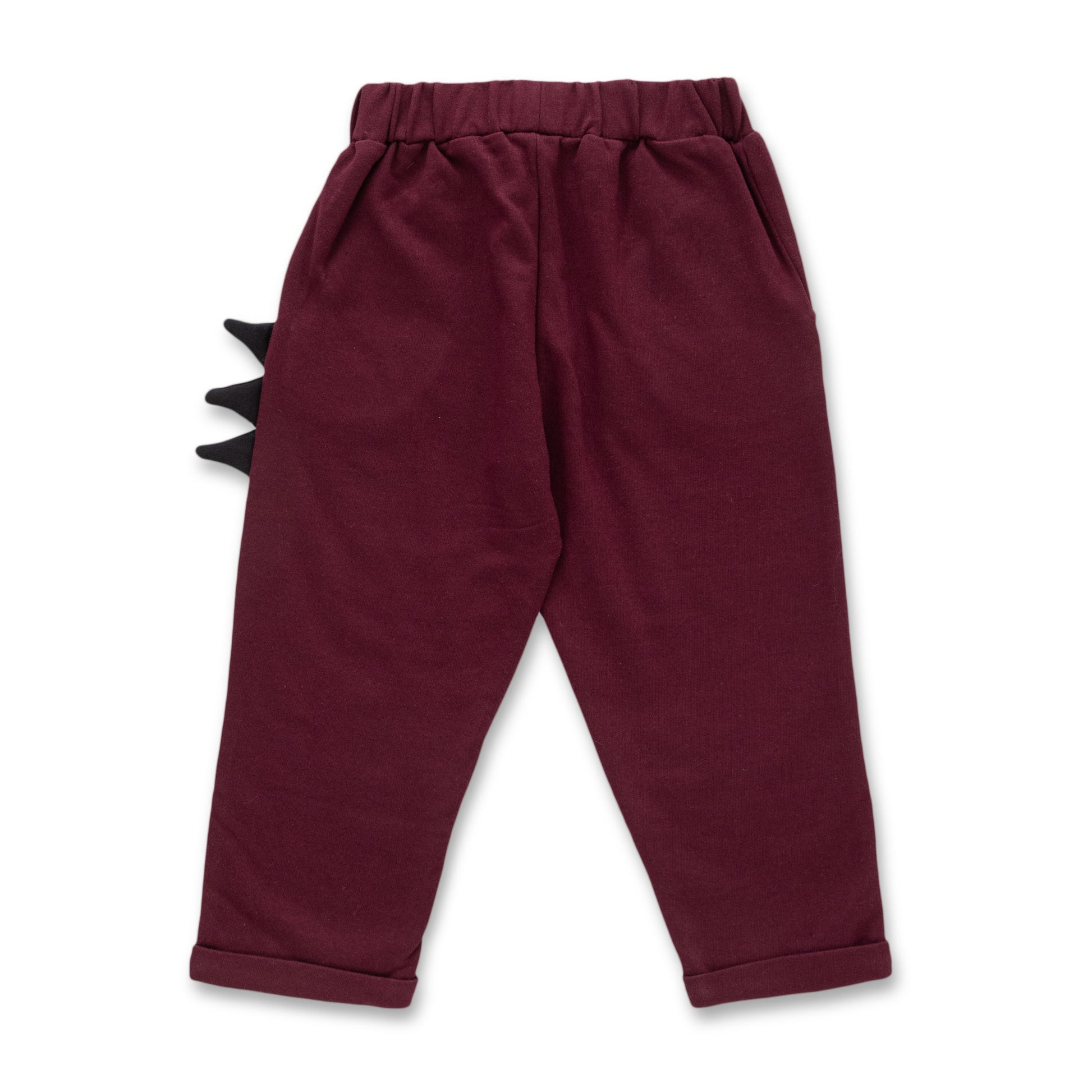 Juscubs Dino-Themed Jogger Pants - Maroon with Side Spikes