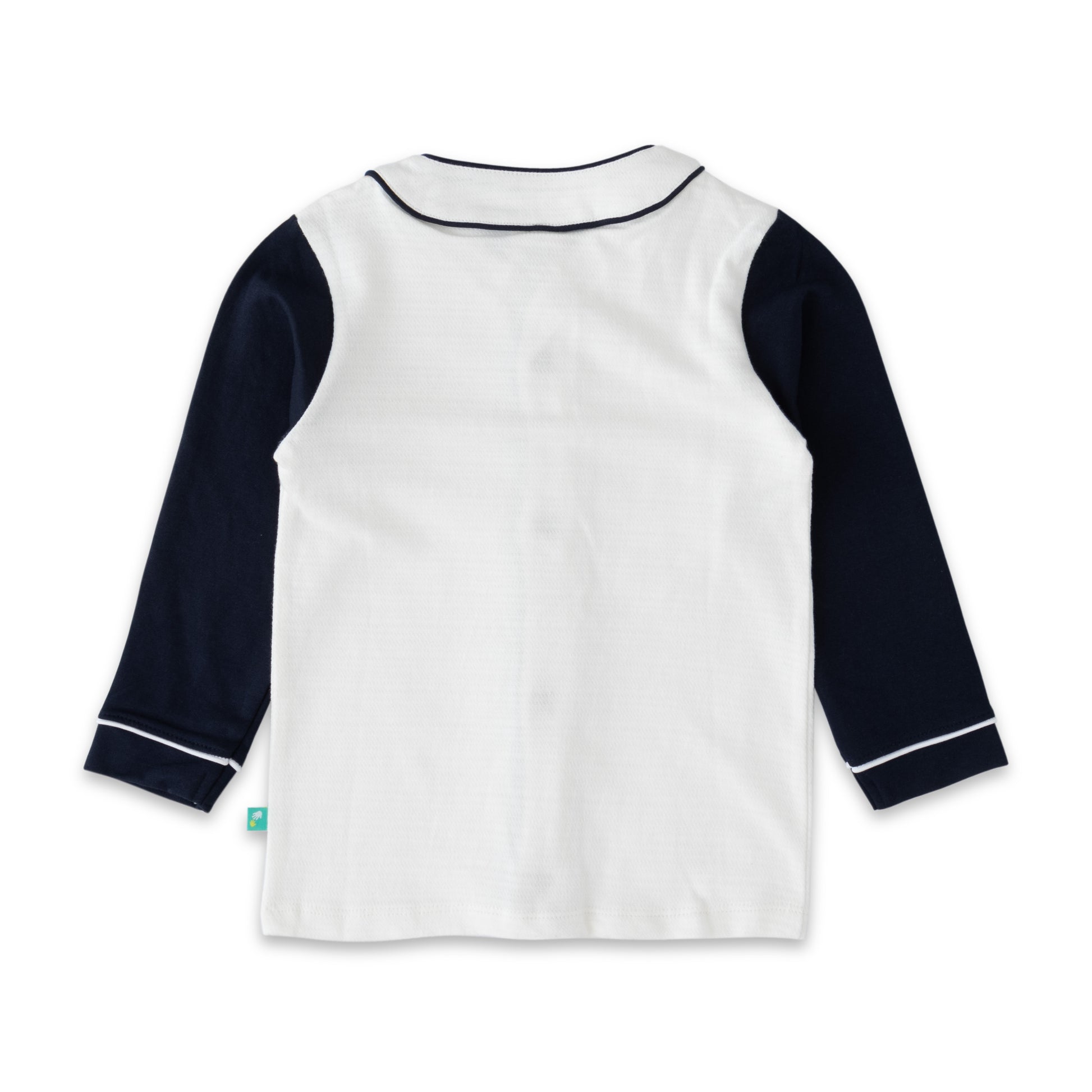 Juscubs Baseball Style Button-Up Jacket - White & Navy "Awesome Dude"
