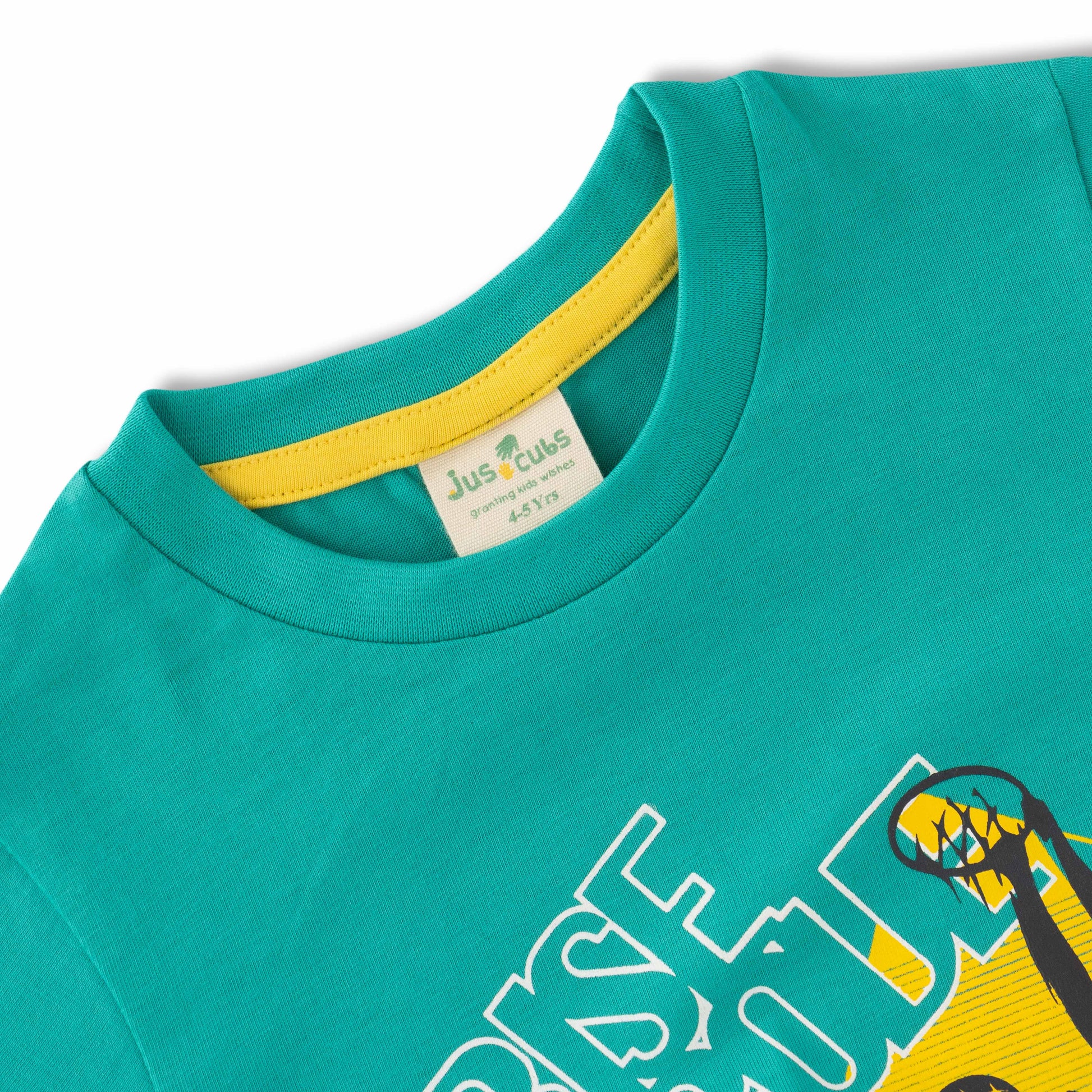 Boys' Teal Basketball Graphic Print T-Shirt