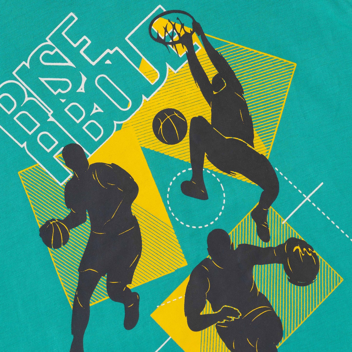 Boys' Teal Basketball Graphic Print T-Shirt