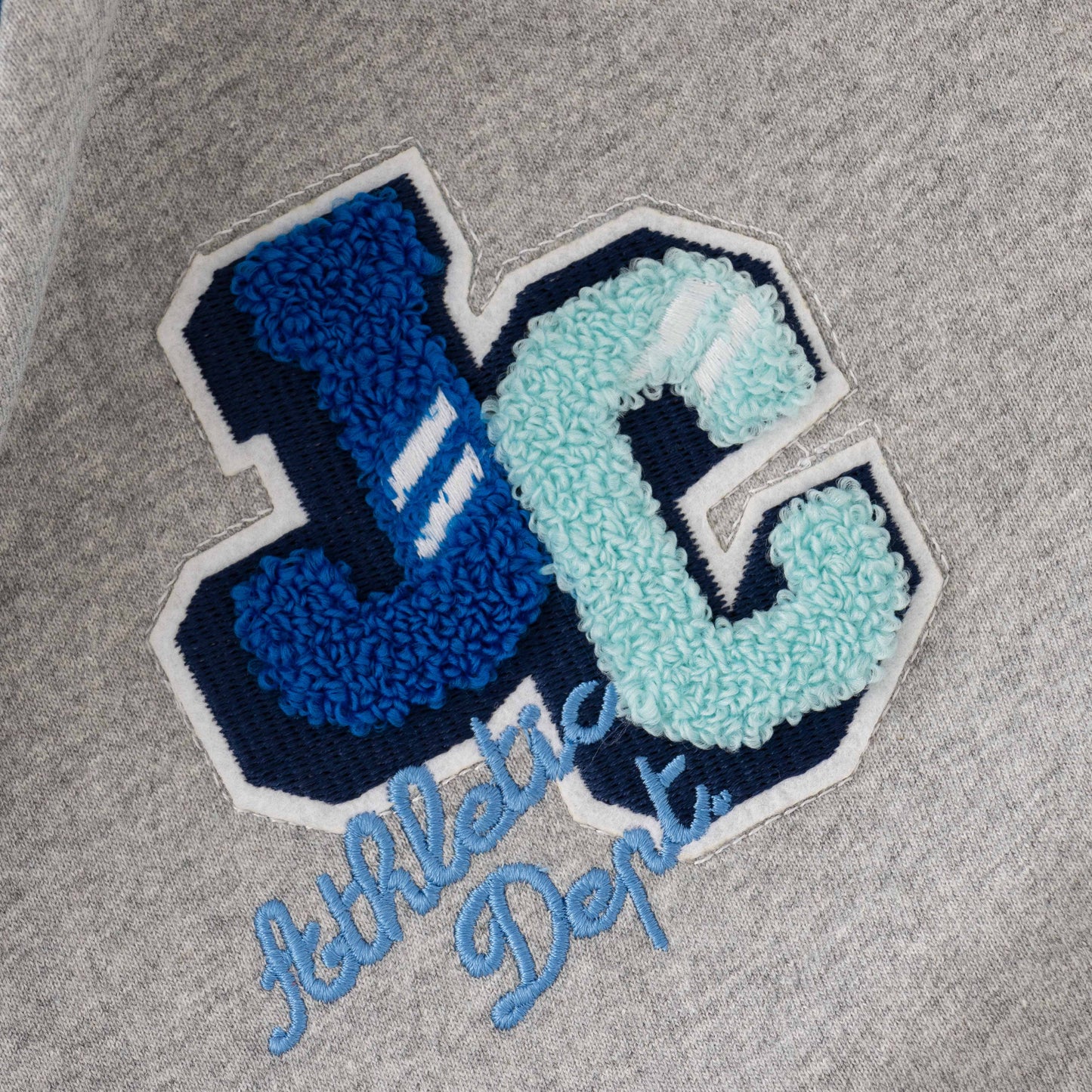 Boys' Blue & Grey Colorblock Sweatshirt with Embroidered Logo