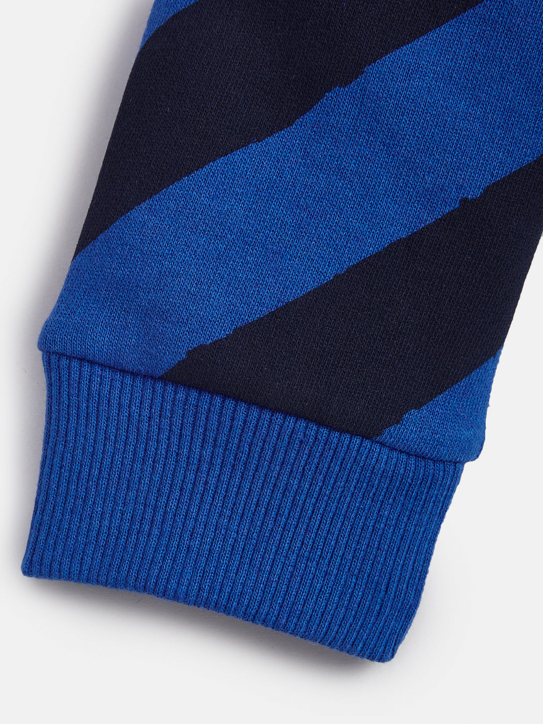 "Boys' Blue Striped T-shirt with 'NYC Sports Club' Graphic"