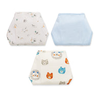 "Baby Boys' Cotton Nappy Langots – Pack of 3 | Soft Tie-Up Diapers – Animal & Solid Print Designs"