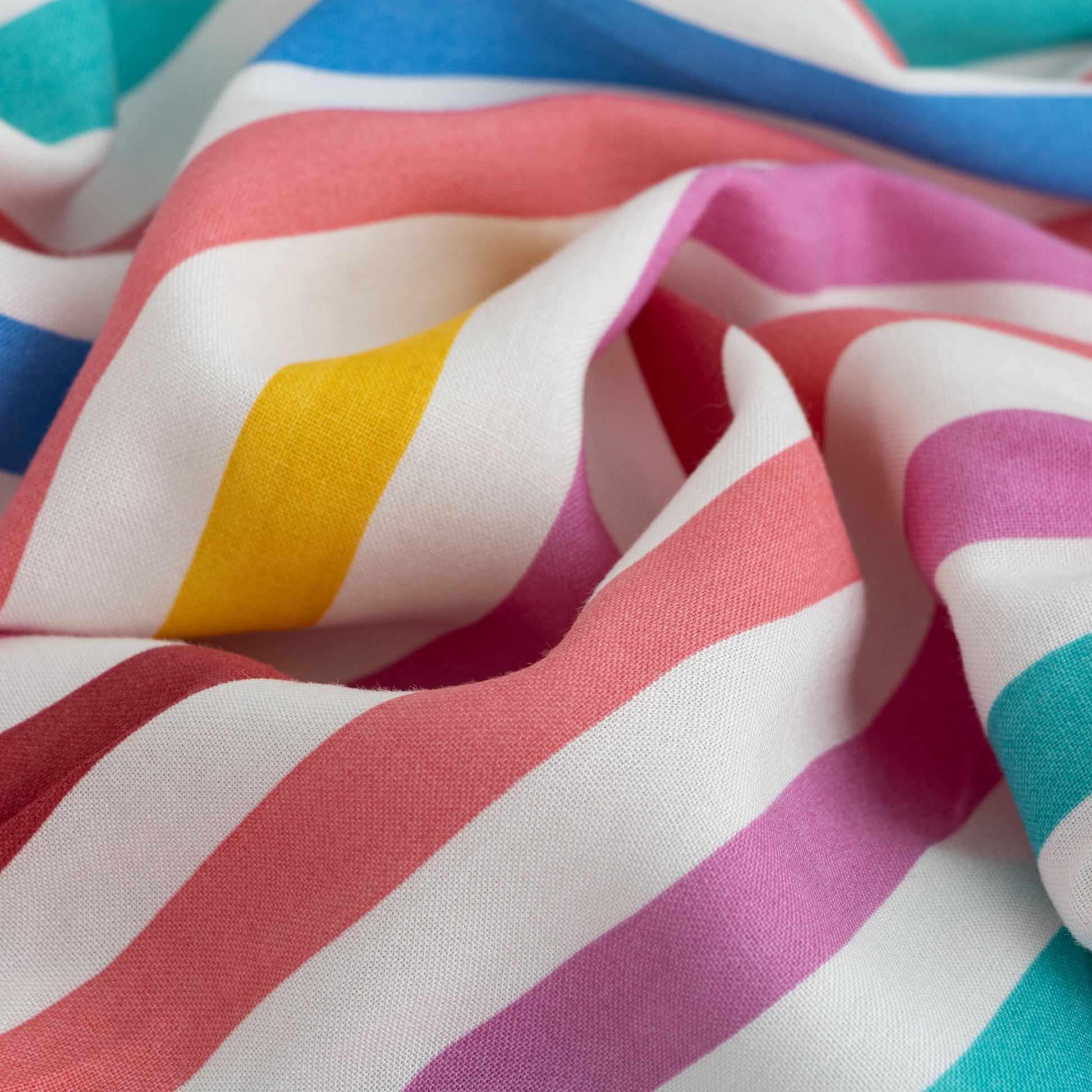 "Girls' Sleeveless Ruffle Dress – Multicolor Striped Print with Frill Details"