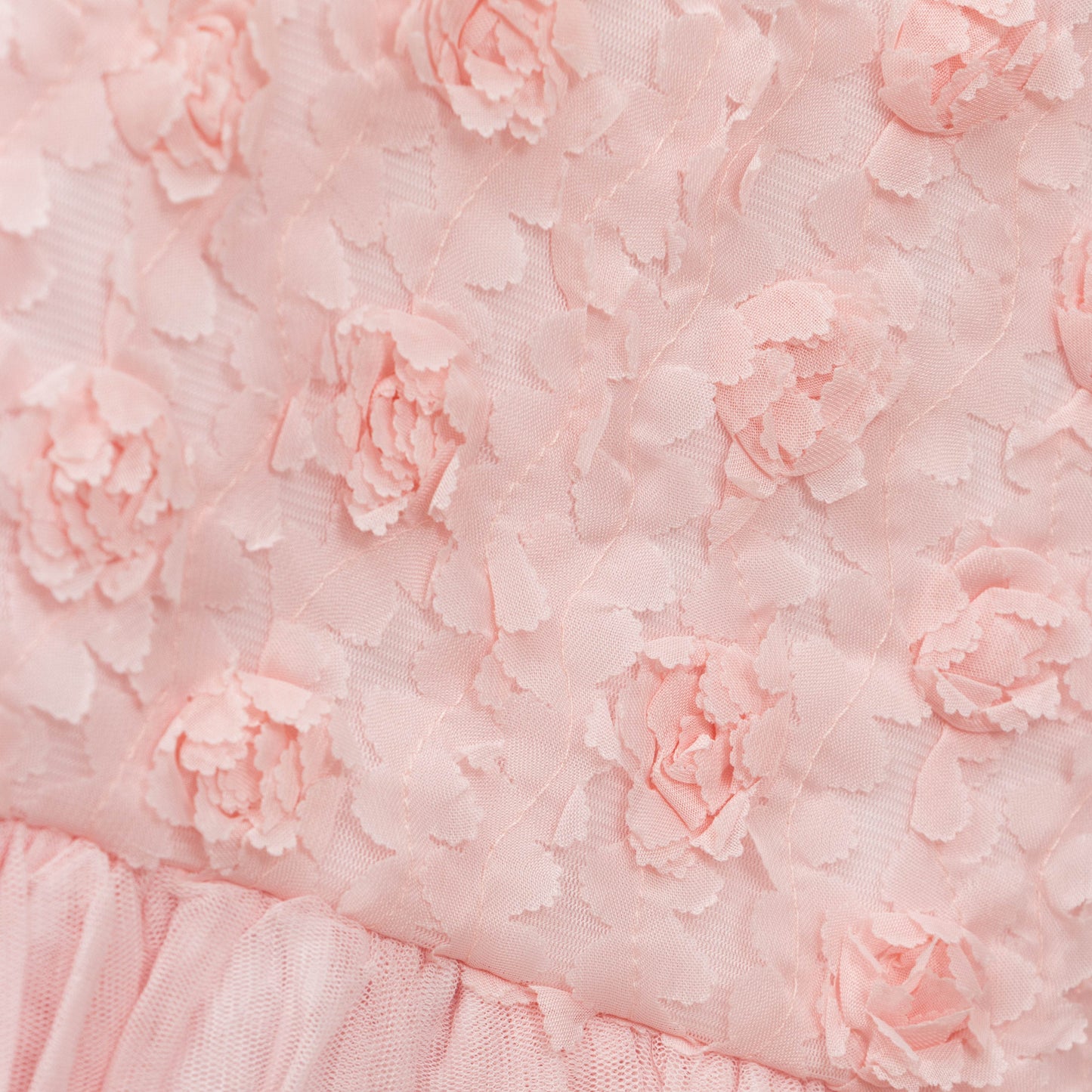 "Baby Girls Sleeveless Floral Embroidered Party Dress – Pink"