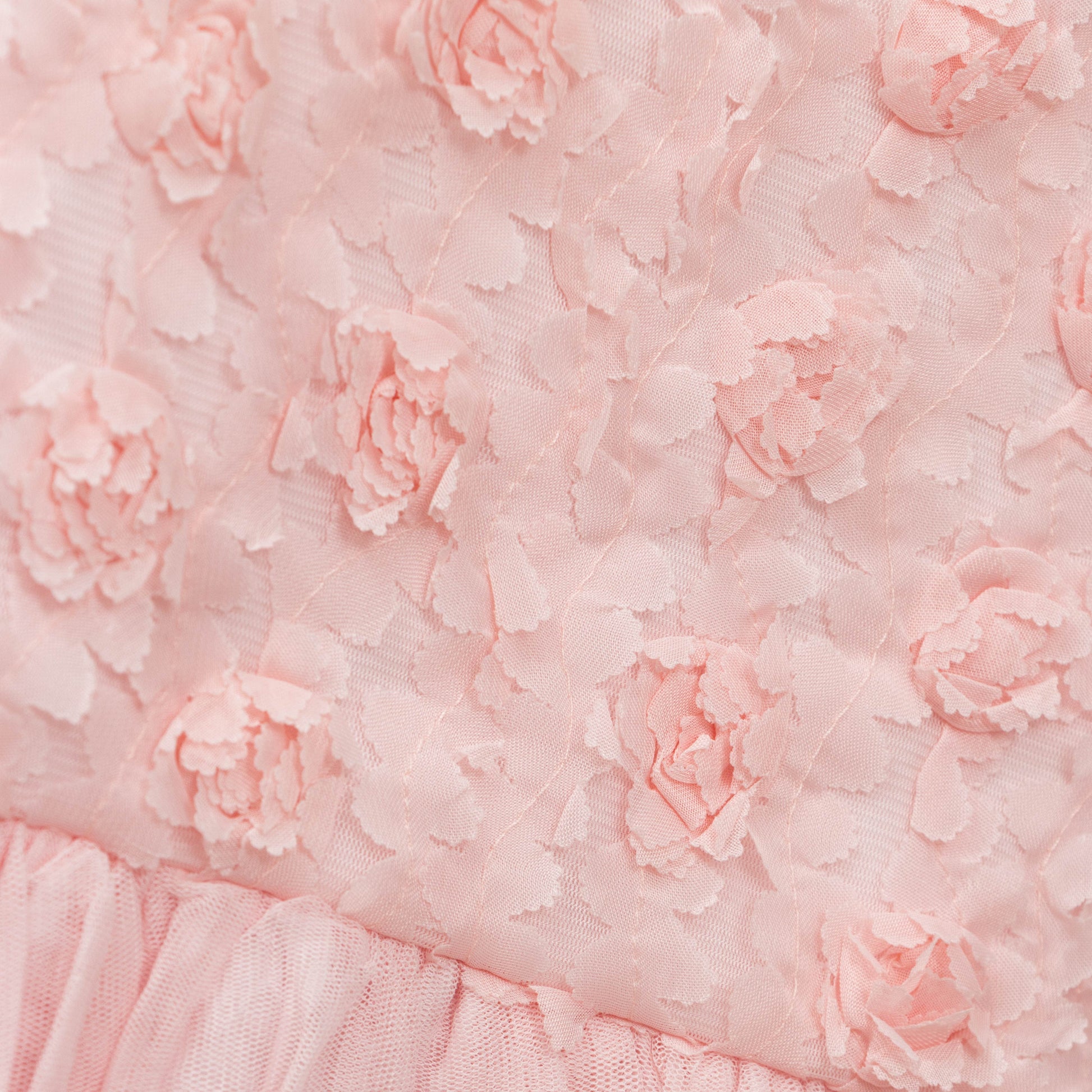 "Baby Girls Sleeveless Floral Embroidered Party Dress – Pink"