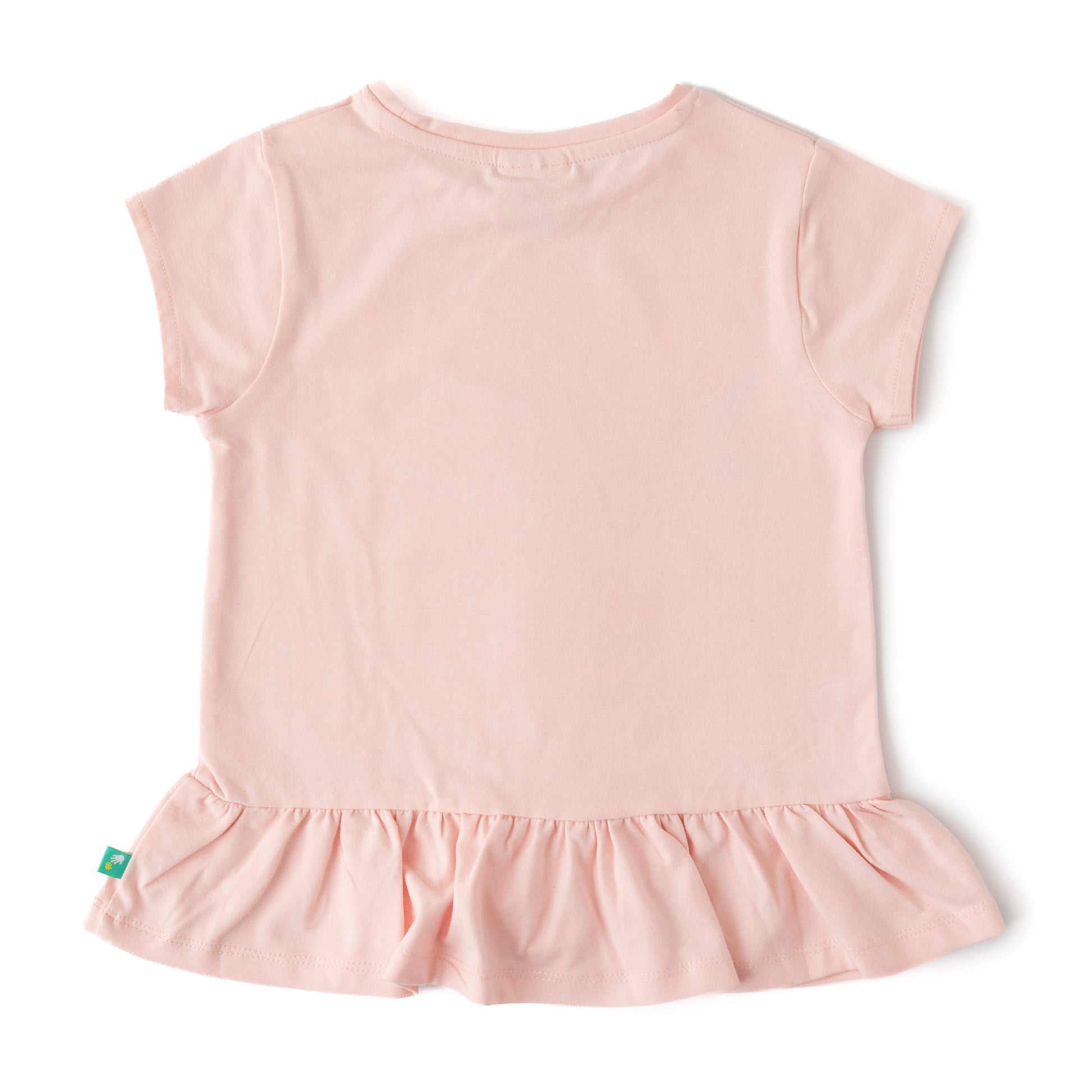 Girls' Pink Vitamin Graphic Peplum T-Shirt – Short Sleeve & Cute Print