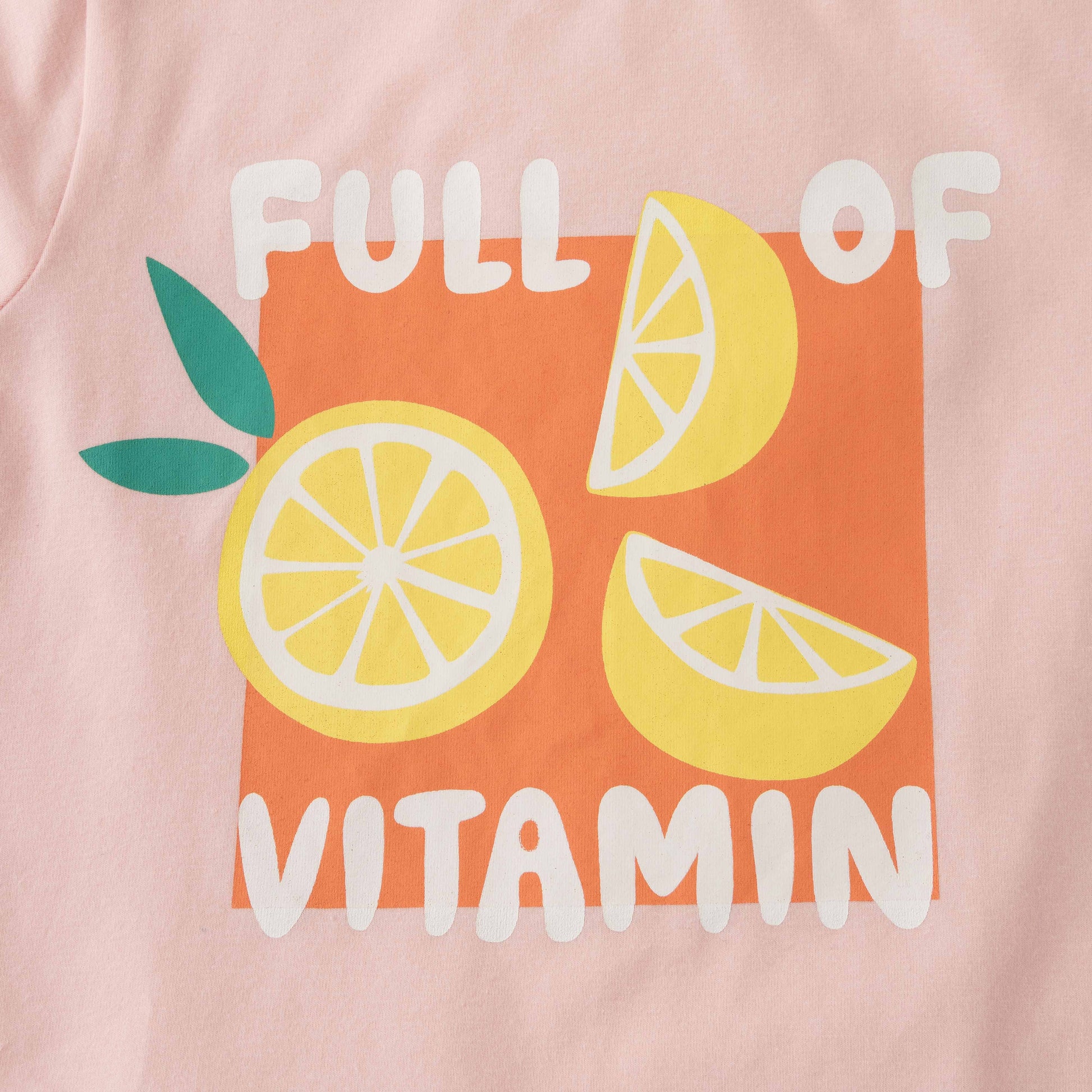 Girls' Pink Vitamin Graphic Peplum T-Shirt – Short Sleeve & Cute Print