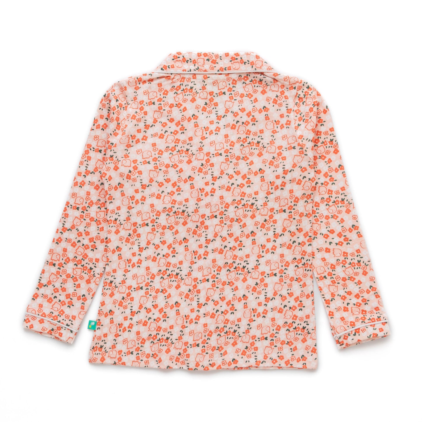 Girls' Floral Print Button-Up Nightwear – Long Sleeve & Pants