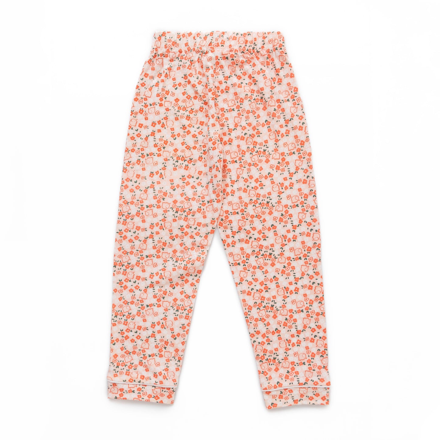 Girls' Floral Print Button-Up Nightwear – Long Sleeve & Pants