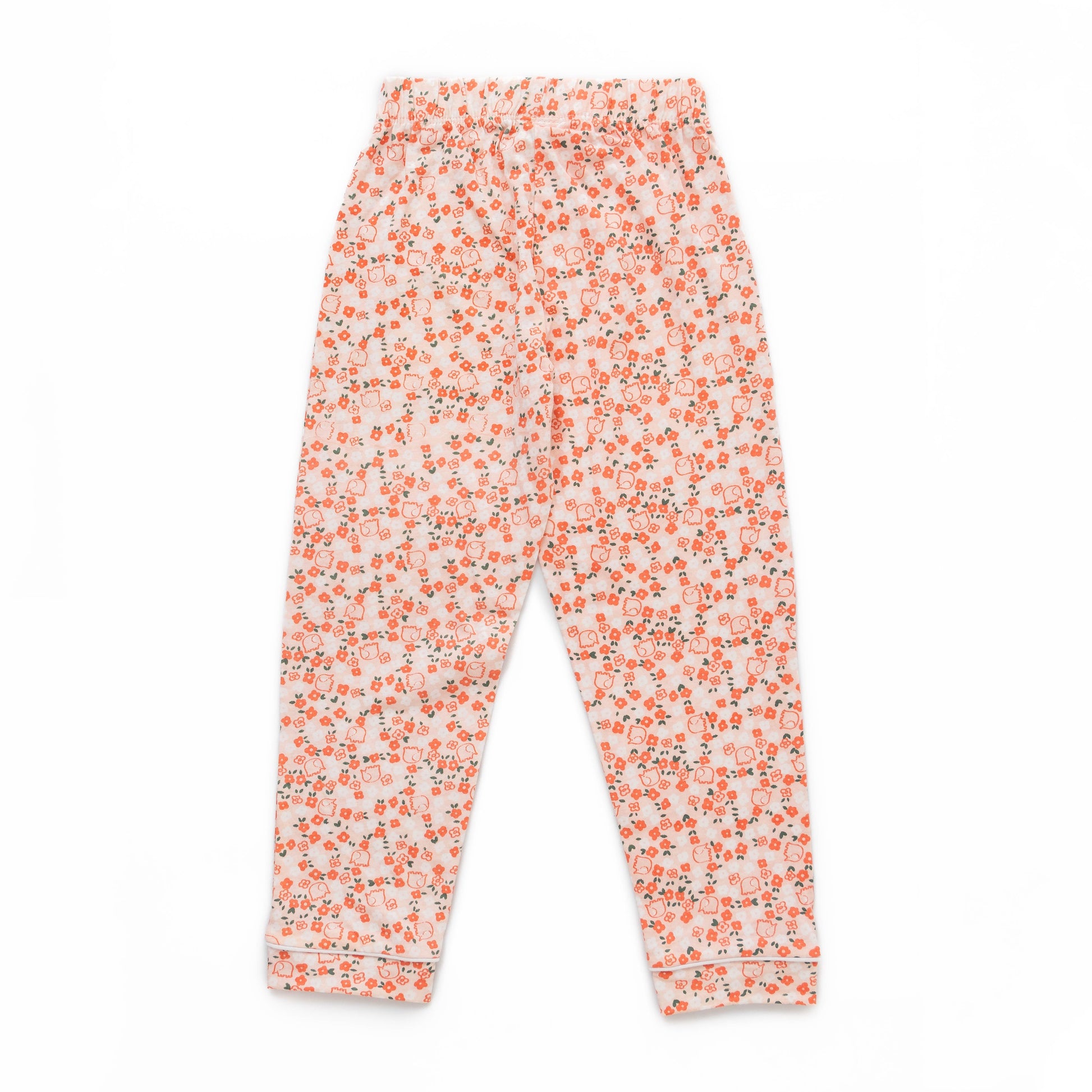 Girls' Floral Print Button-Up Nightwear – Long Sleeve & Pants