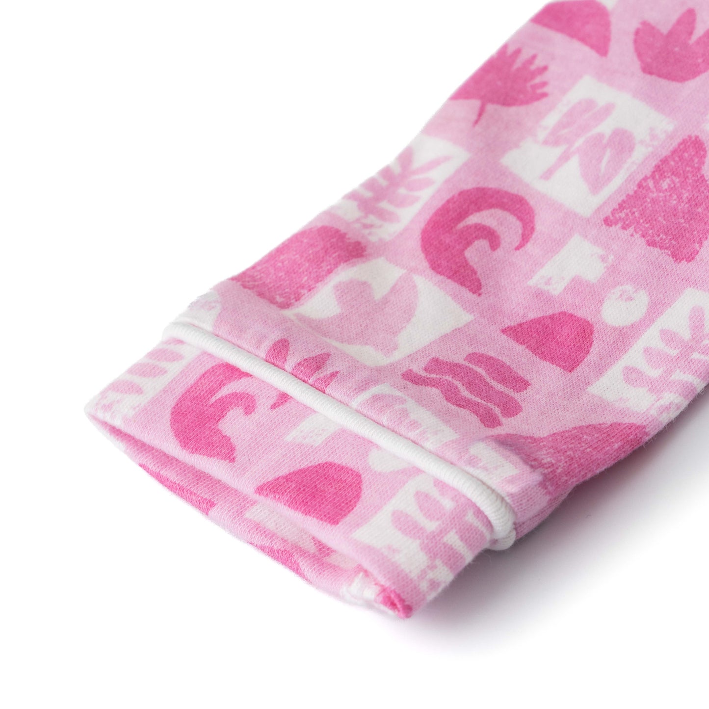 Girls' Pink Printed Button-Up Nightwear – Long Sleeve & Pants