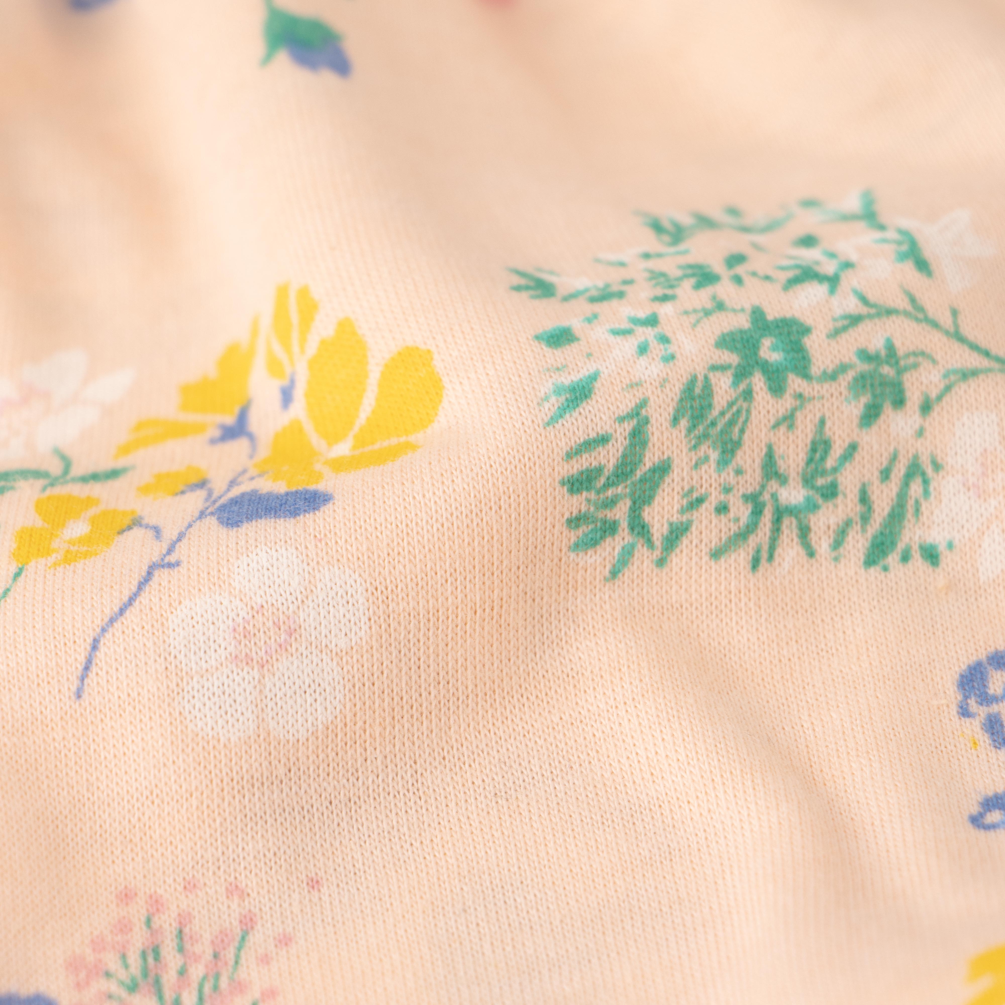 Girls' Cream Floral Dress with Peter Pan Collar
