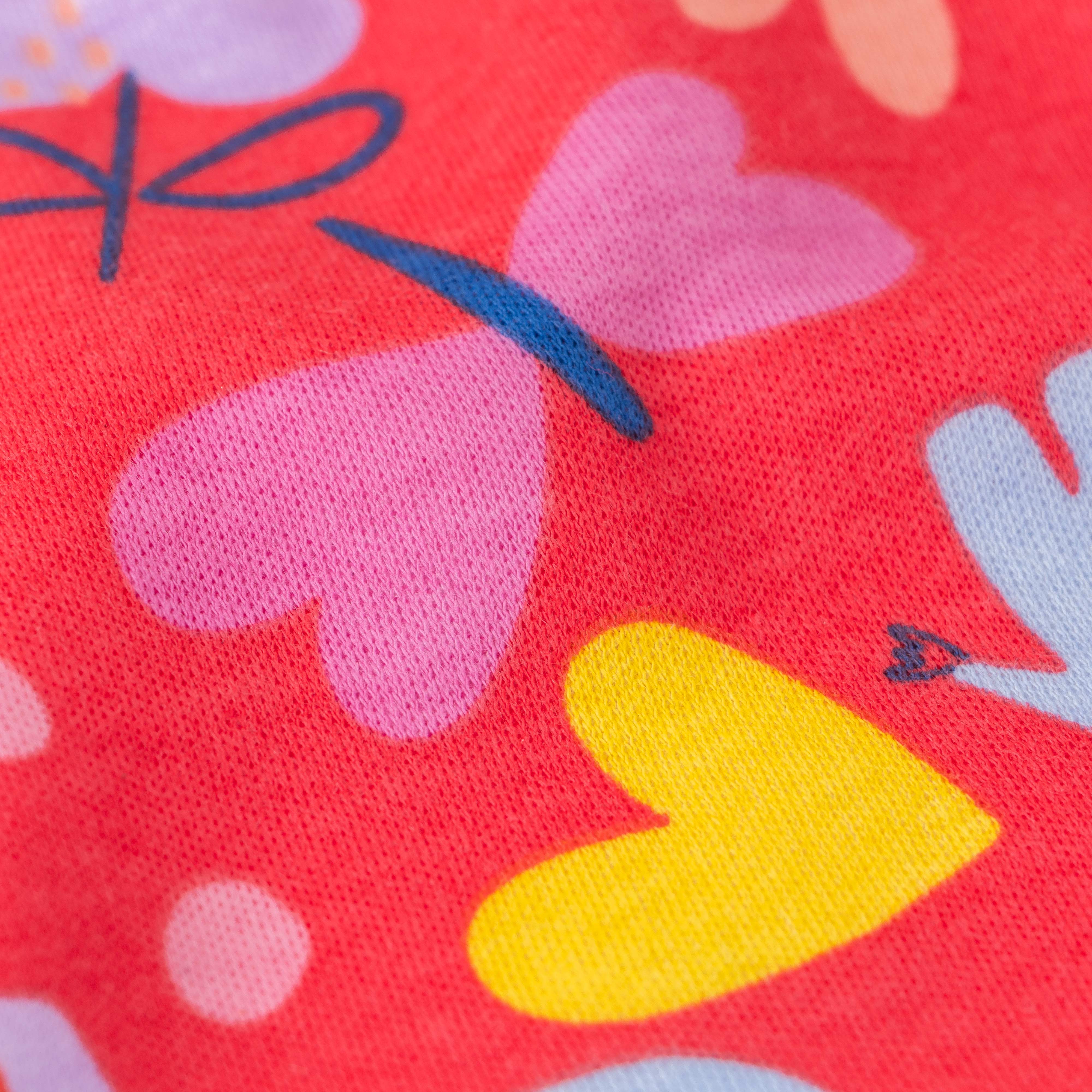 Girls' Colorful Jungle Print Dress with Ruffle Collar