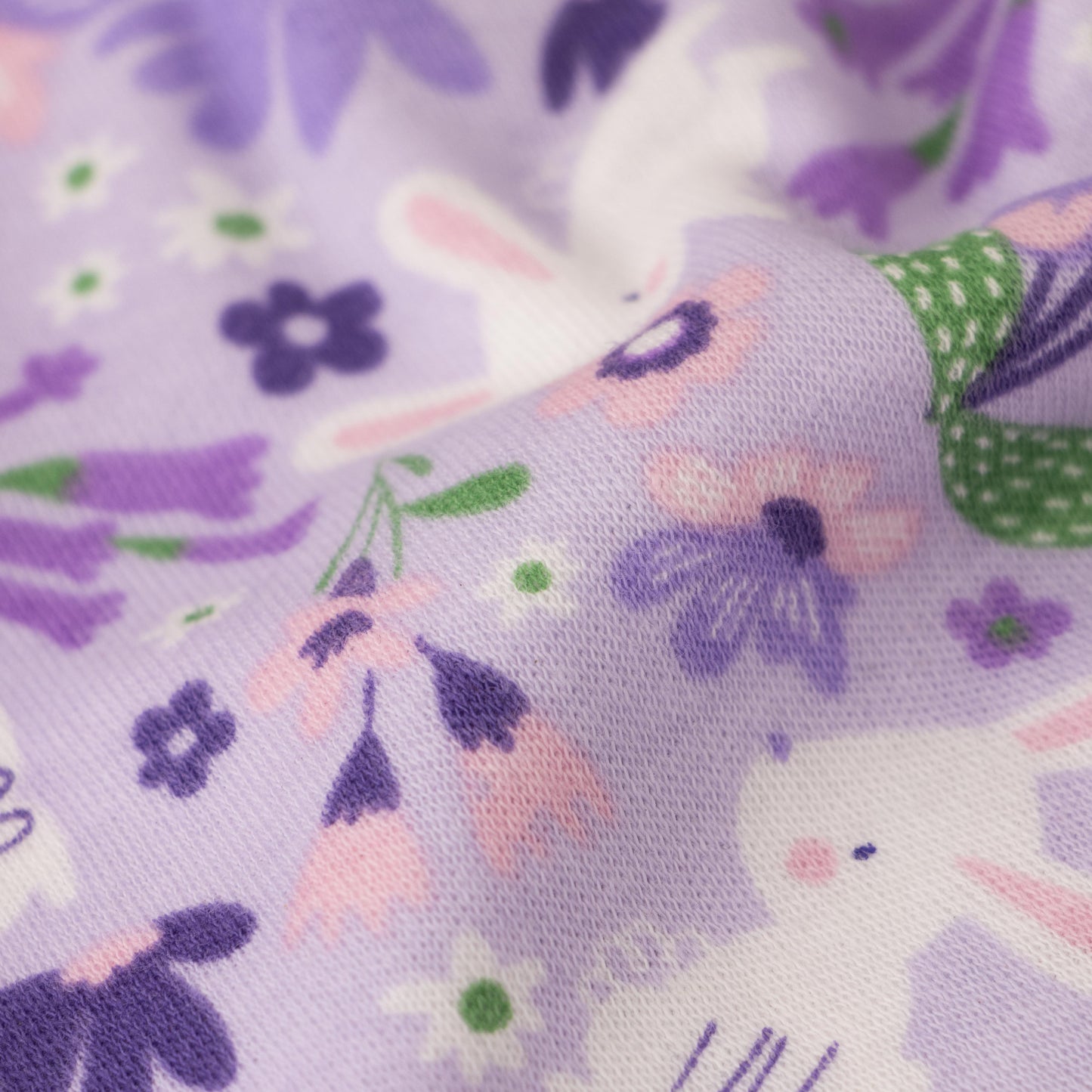 Girls' Lavender Bunny Garden Dress with Ruffle Collar