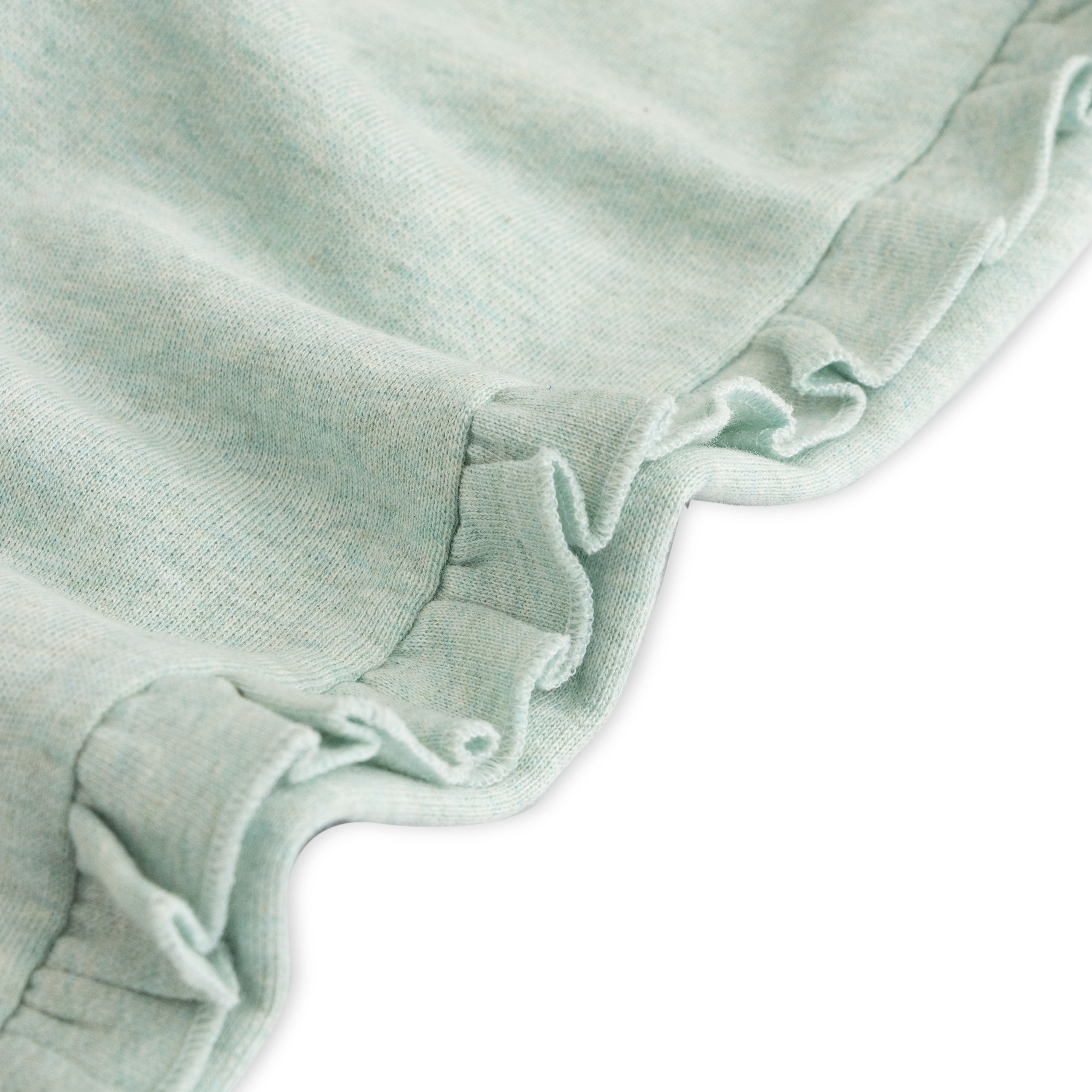 Girls' Sage Green Ruffle Trim Joggers with Drawstring Waist