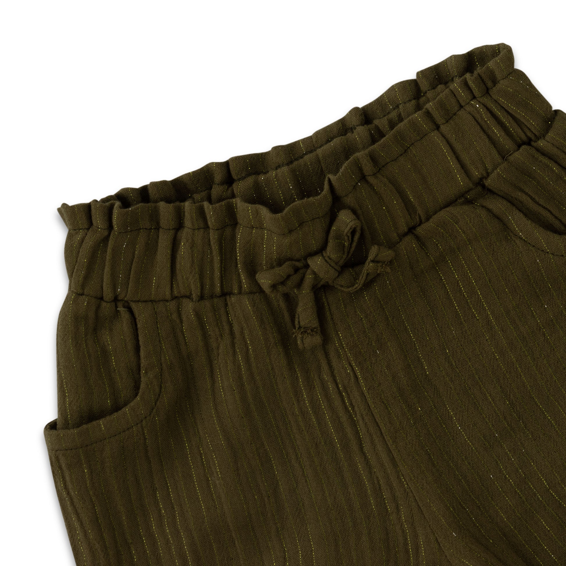 "Girls' Elastic Waistband Cotton Jogger – Olive Green"