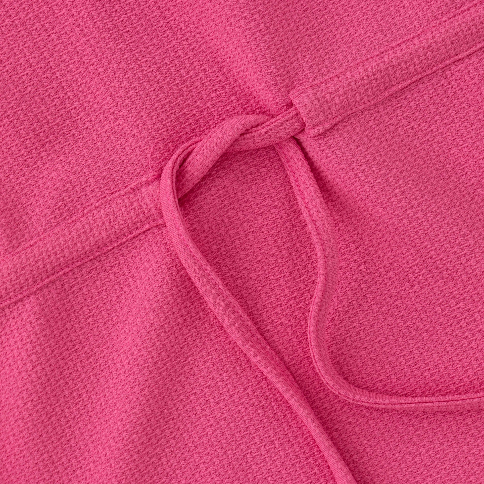 "Girls' Cap Sleeve Textured Dress – Solid Pink with Waist Tie"