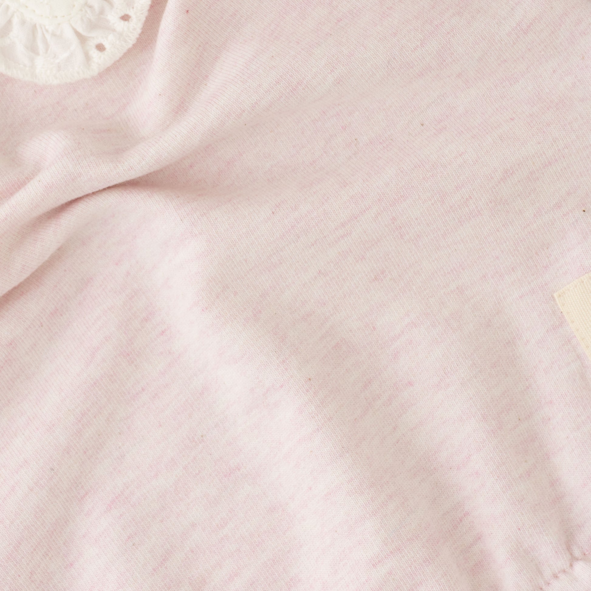 Girls' Pink Long-Sleeve Sweatshirt with Lace Peter Pan Collar