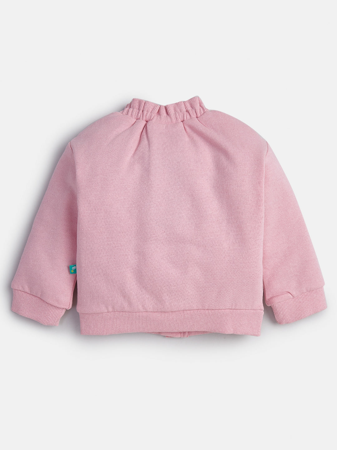 Baby Girls' High-Neck Zip-Up Sweatshirt with Pockets