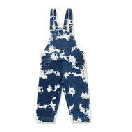 Unisex' Trendy Tie-Dye Denim Dungaree with Adjustable Straps