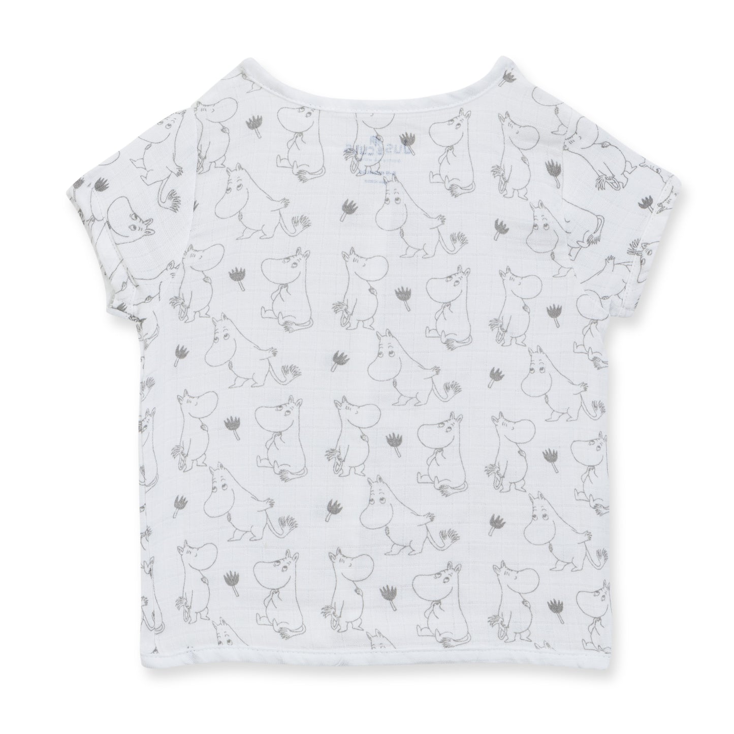 "Baby Muslin Cotton Front-Open T-Shirt – Adorable Cartoon Print"
