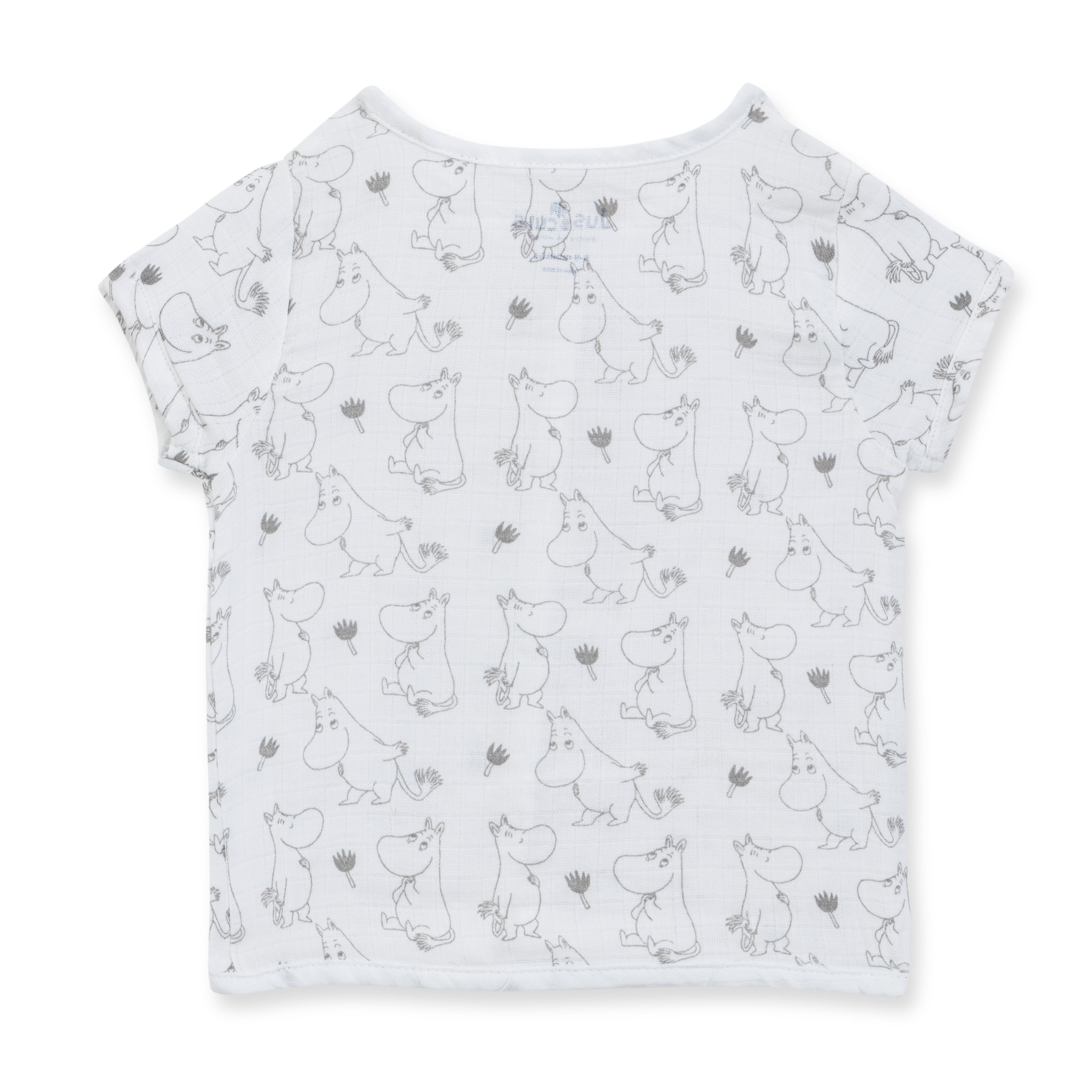 "Baby Muslin Cotton Front-Open T-Shirt – Adorable Cartoon Print"