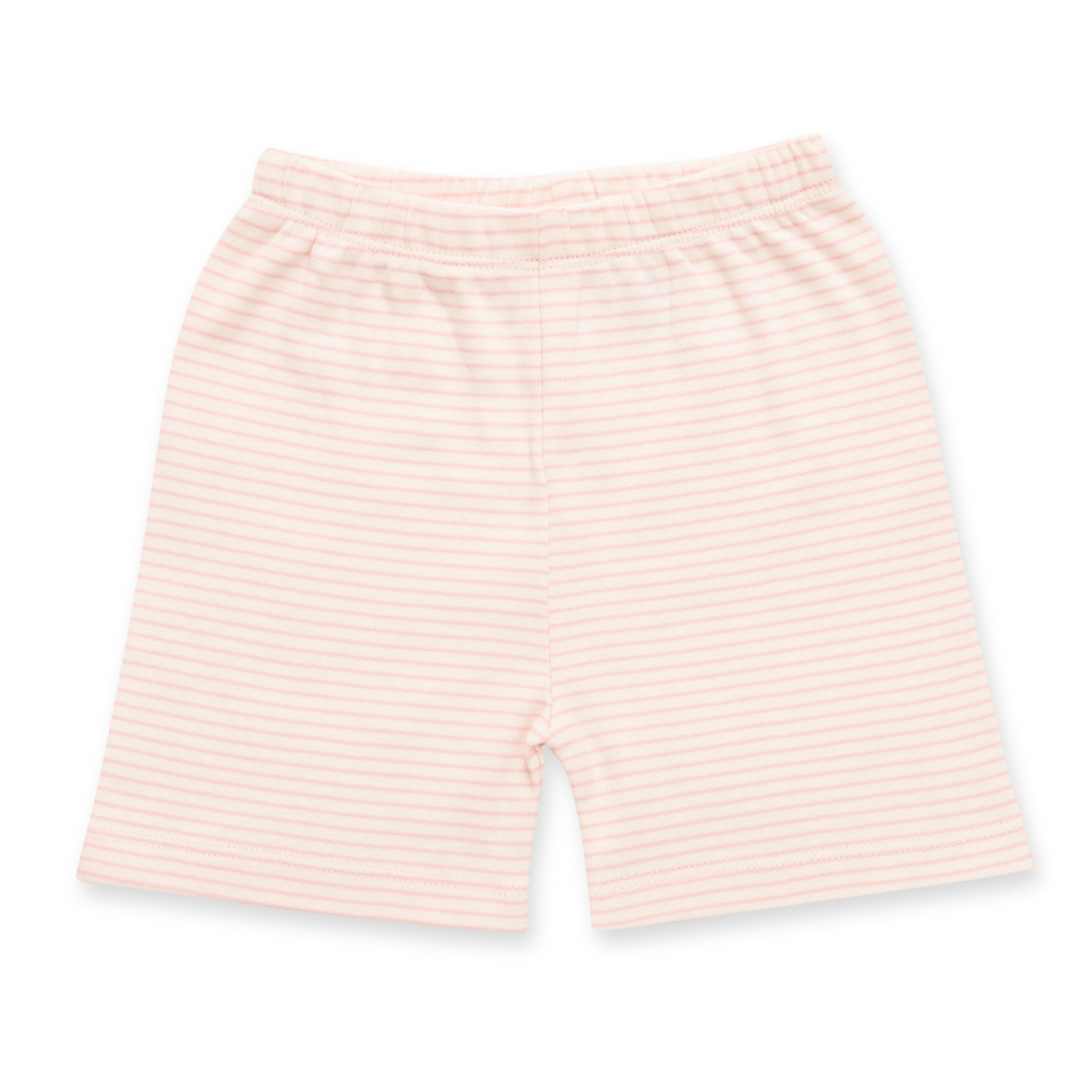 "Baby Sleeveless Cotton Vest & Shorts Set – Pastel Pink Striped"