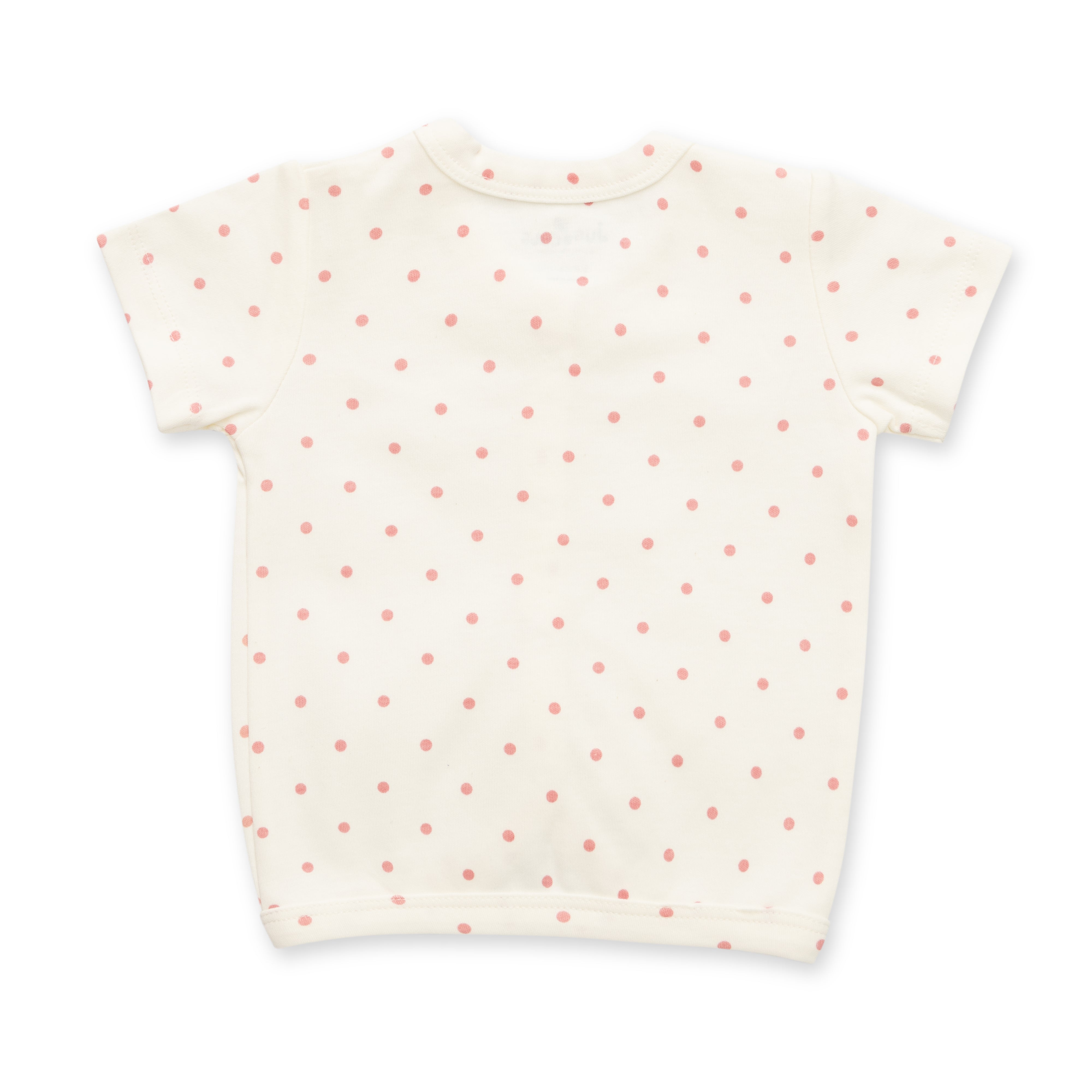 Baby Cotton Short Sleeve Top & Shorts Set – Pink Polka Dot Print"