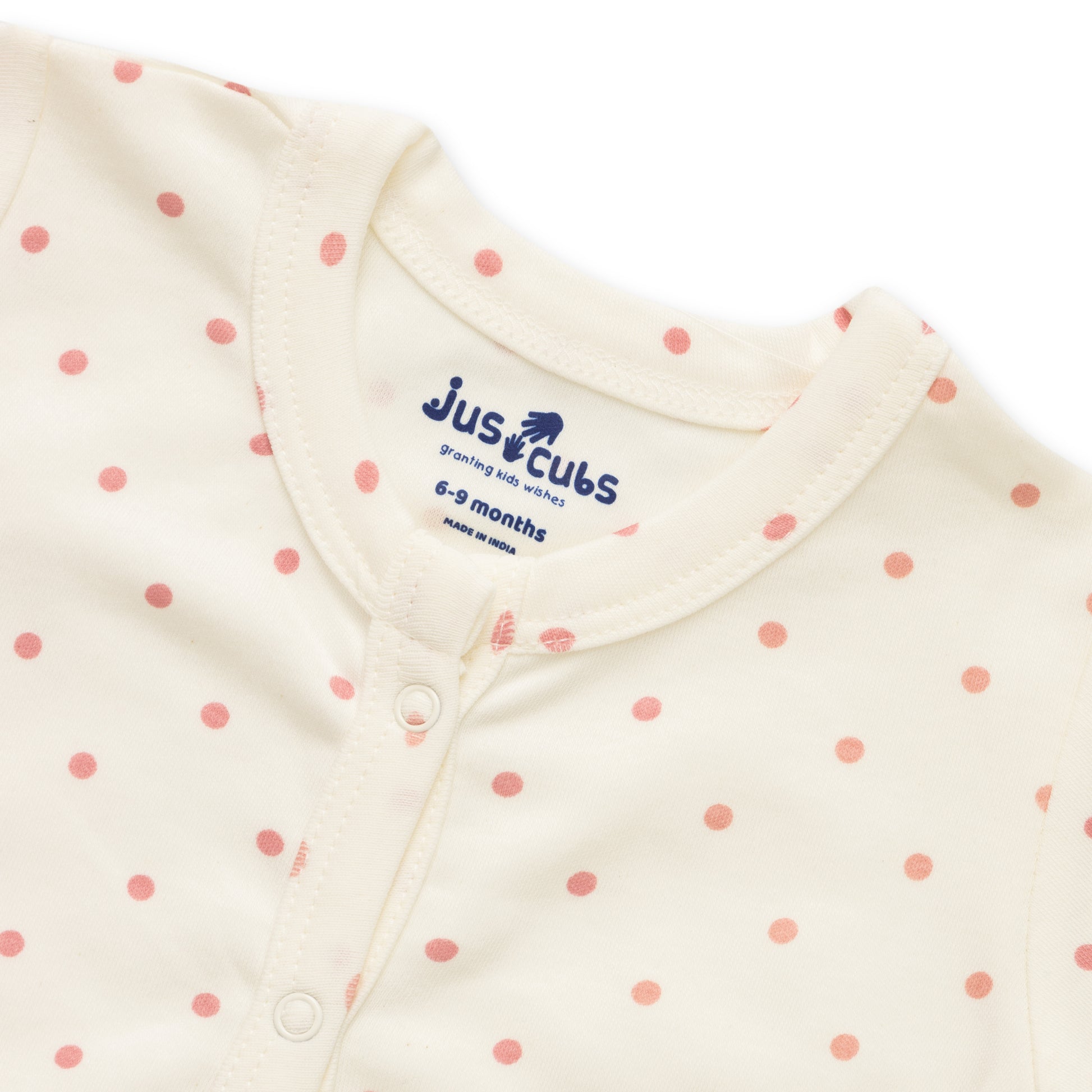 Baby Cotton Short Sleeve Top & Shorts Set – Pink Polka Dot Print"