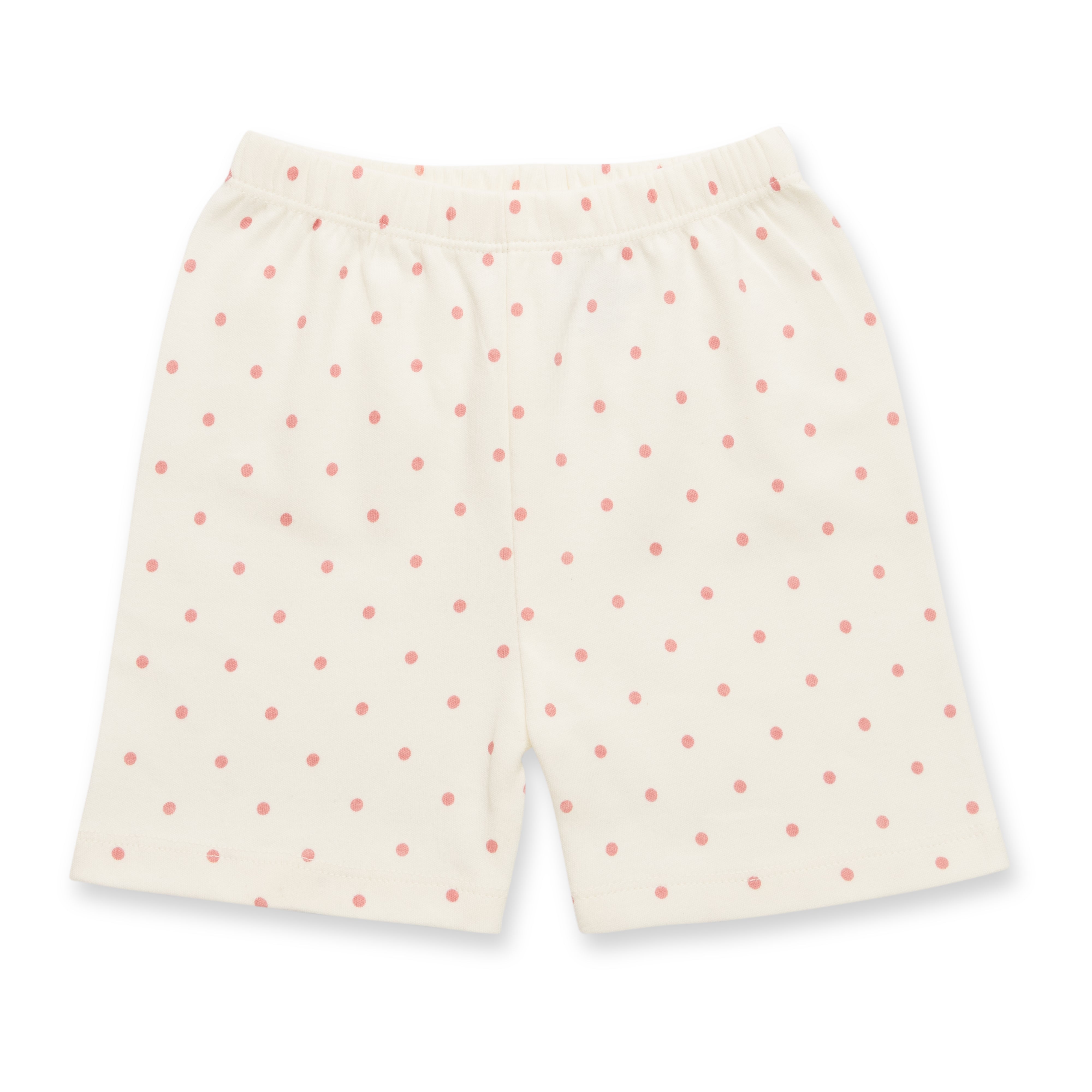 Baby Cotton Short Sleeve Top & Shorts Set – Pink Polka Dot Print"